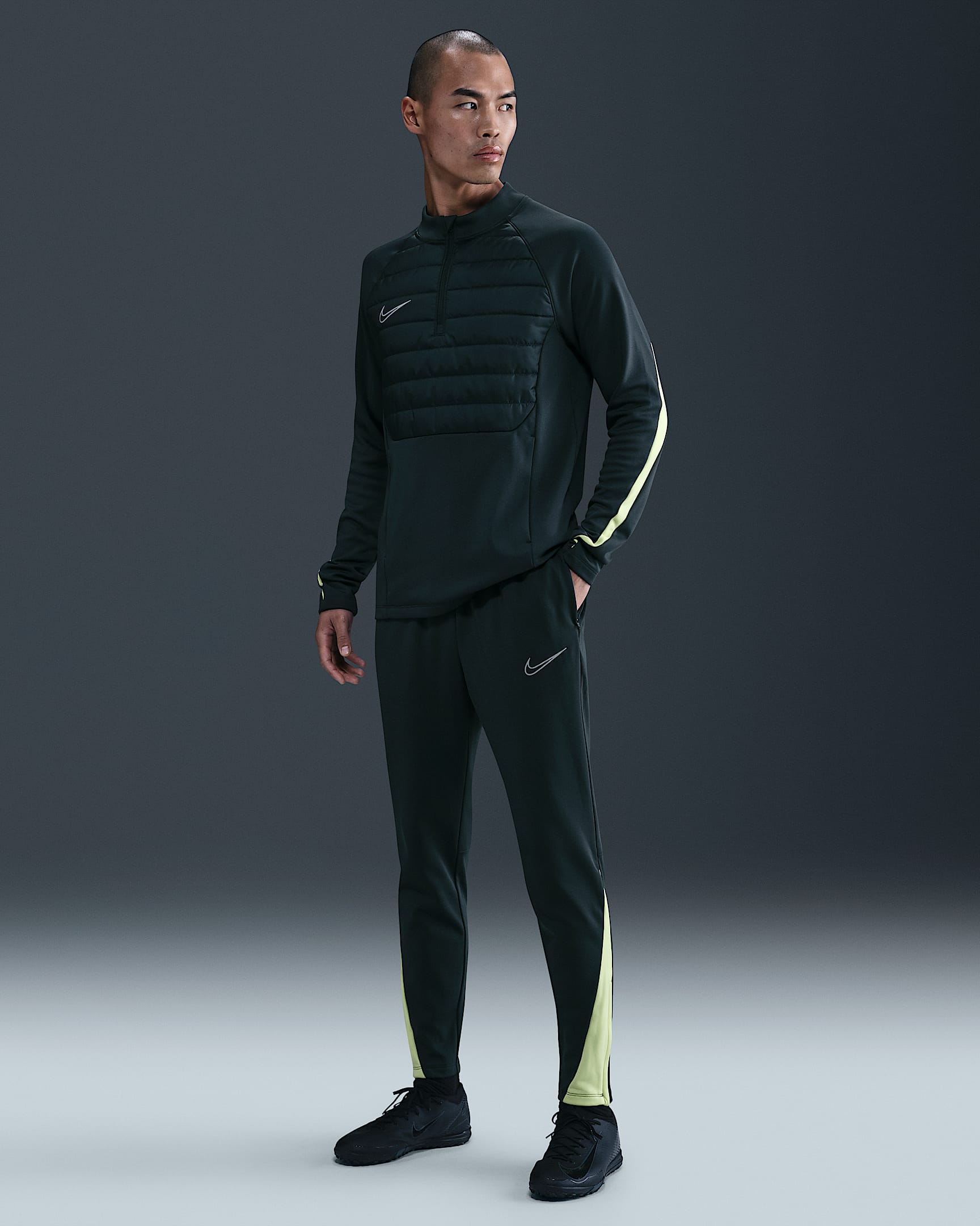 Nike Academy Winter Warrior Men's Therma-FIT Football Pants - Seaweed/Limelight