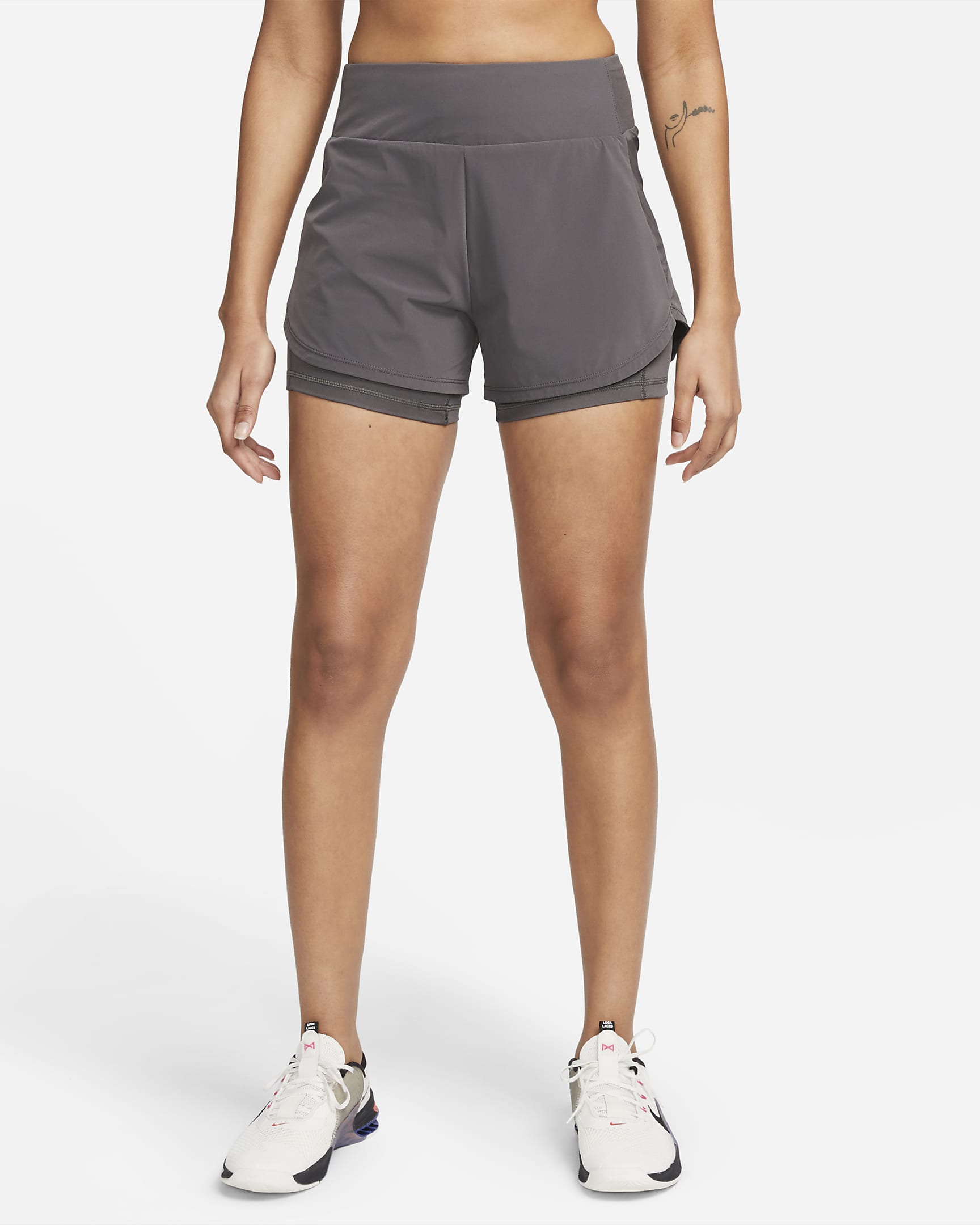 Nike Dri Fit Bliss Womens Mid Rise 3 2 In 1 Shorts Nike Lu 6468