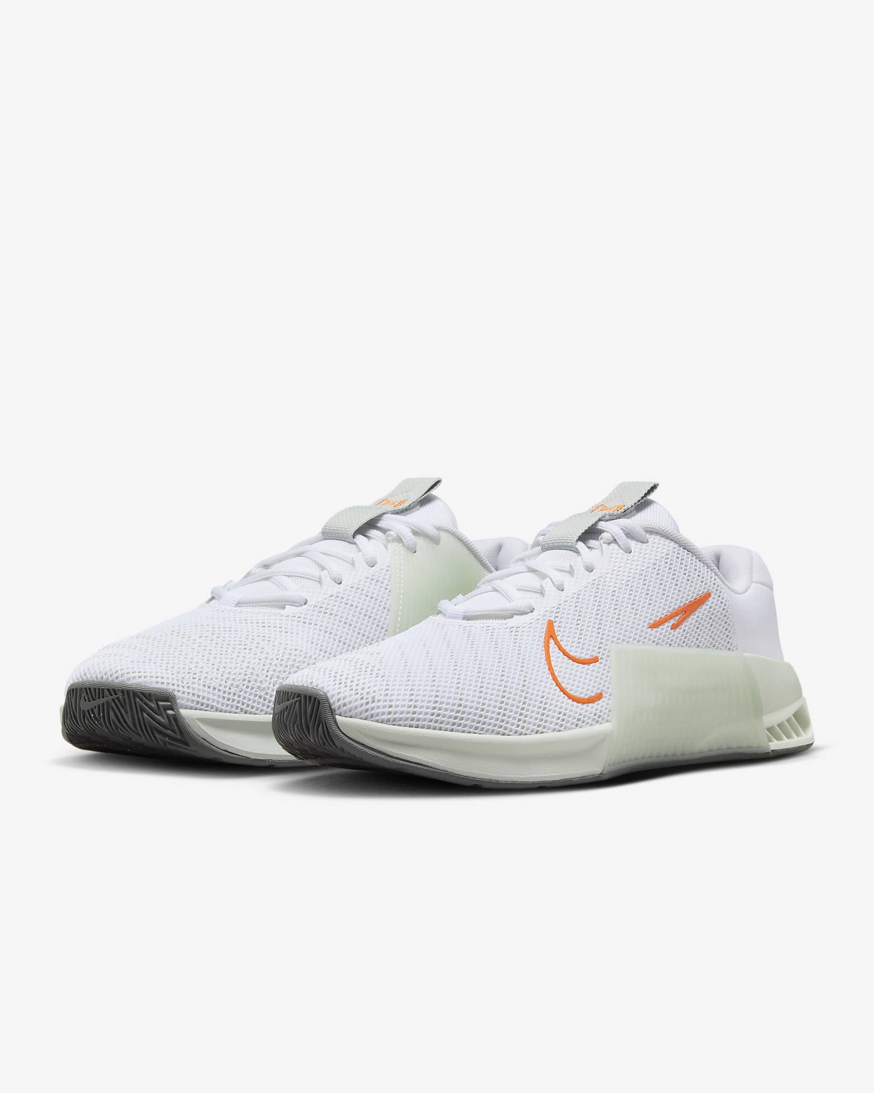 Nike Metcon 9 Men's Workout Shoes - White/Light Silver/Bright Mandarin/White