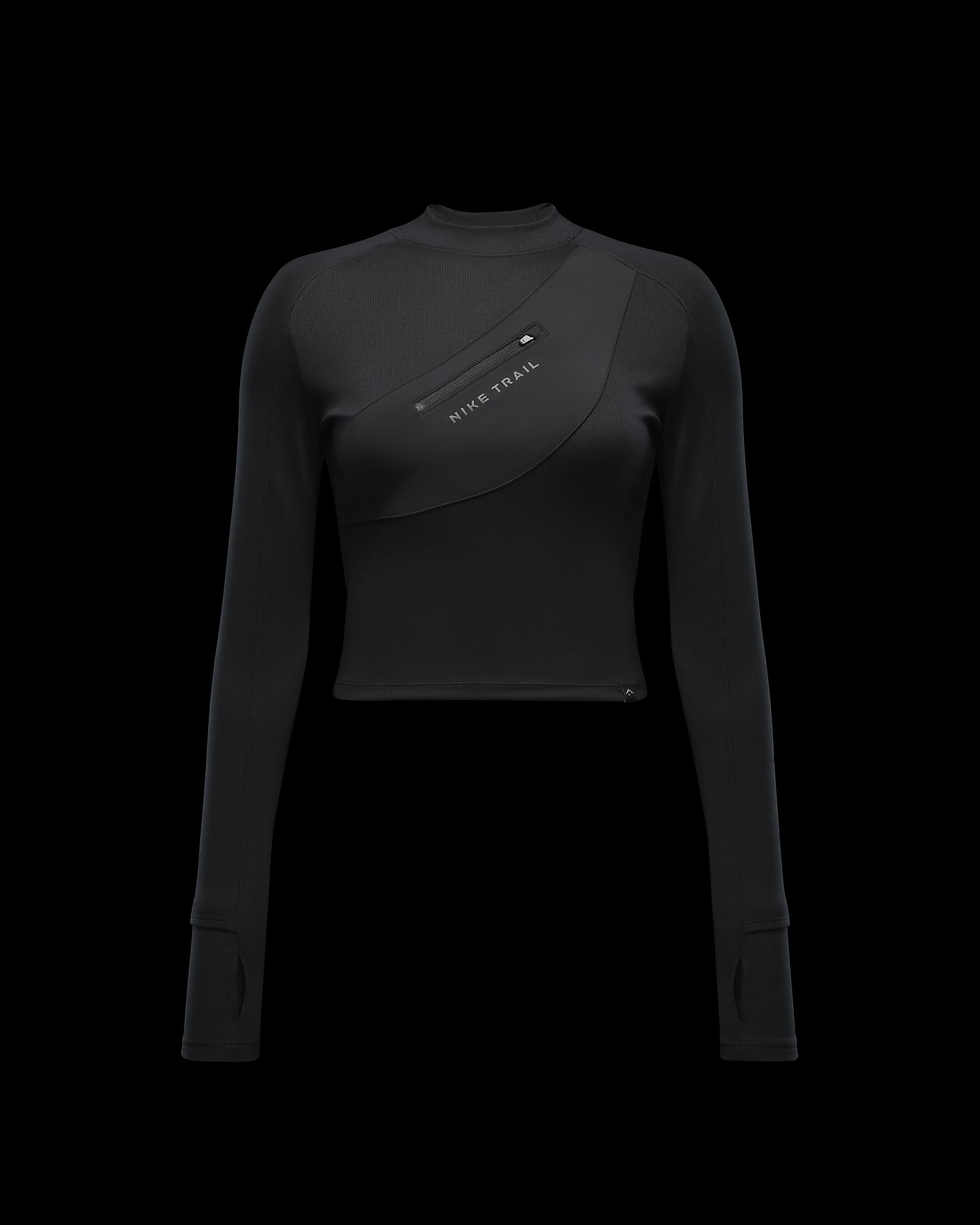 Haut de running à manches longues et poches Dri-FIT Nike Trail pour femme - Noir/Anthracite