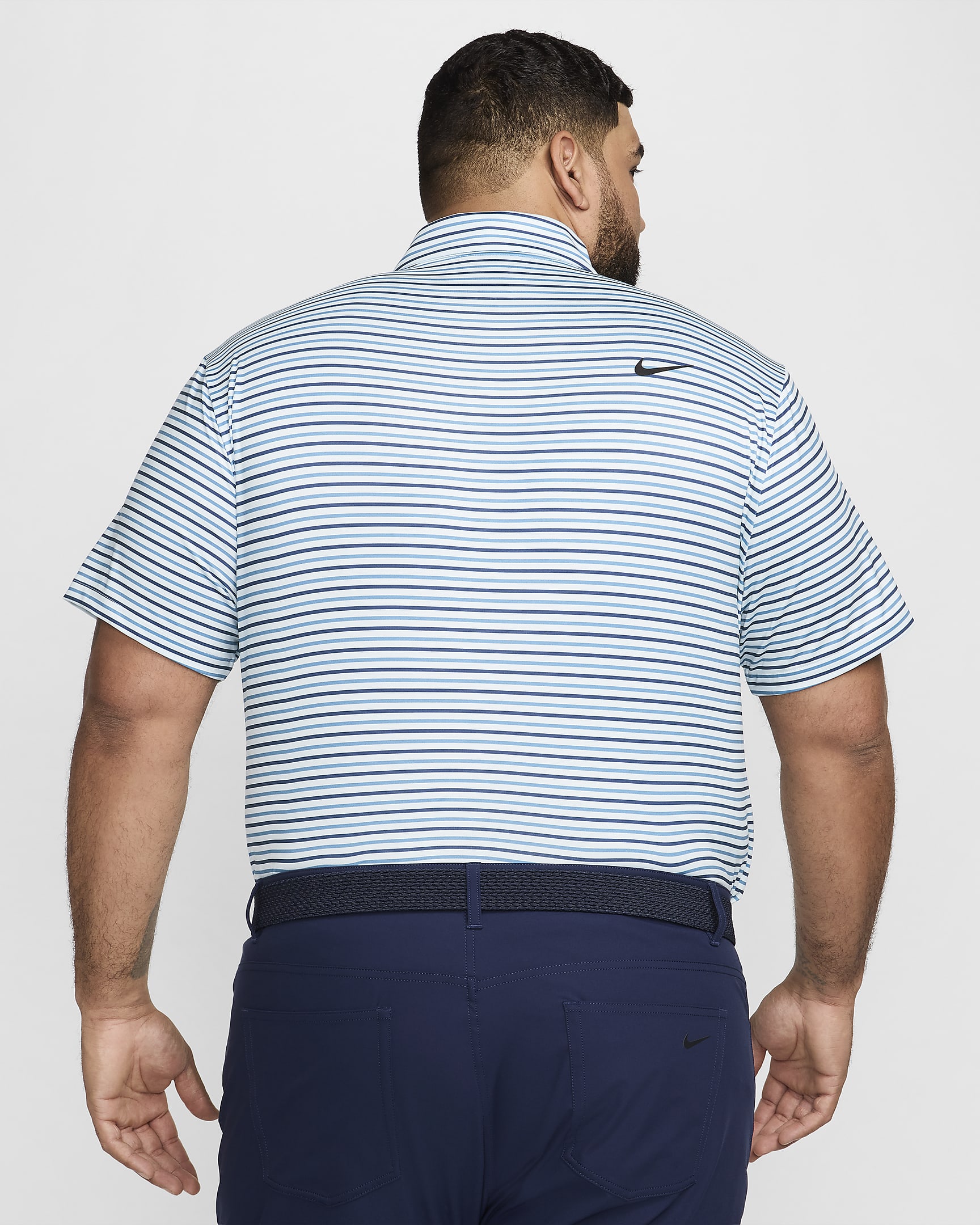 Polo de golf a rayas Dri-FIT para hombre Nike Tour - Azul glacial/Negro