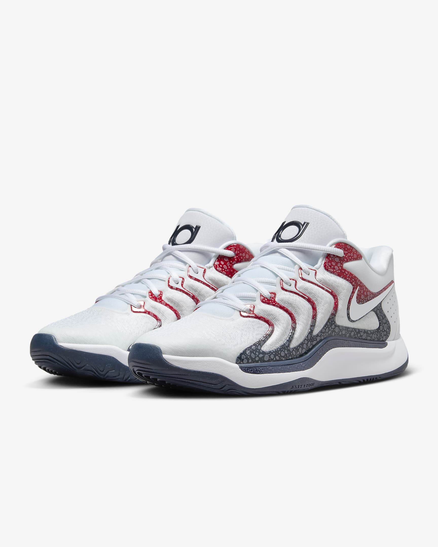 Tenis de básquetbol KD17 - Blanco/Rojo universitario/Obsidiana