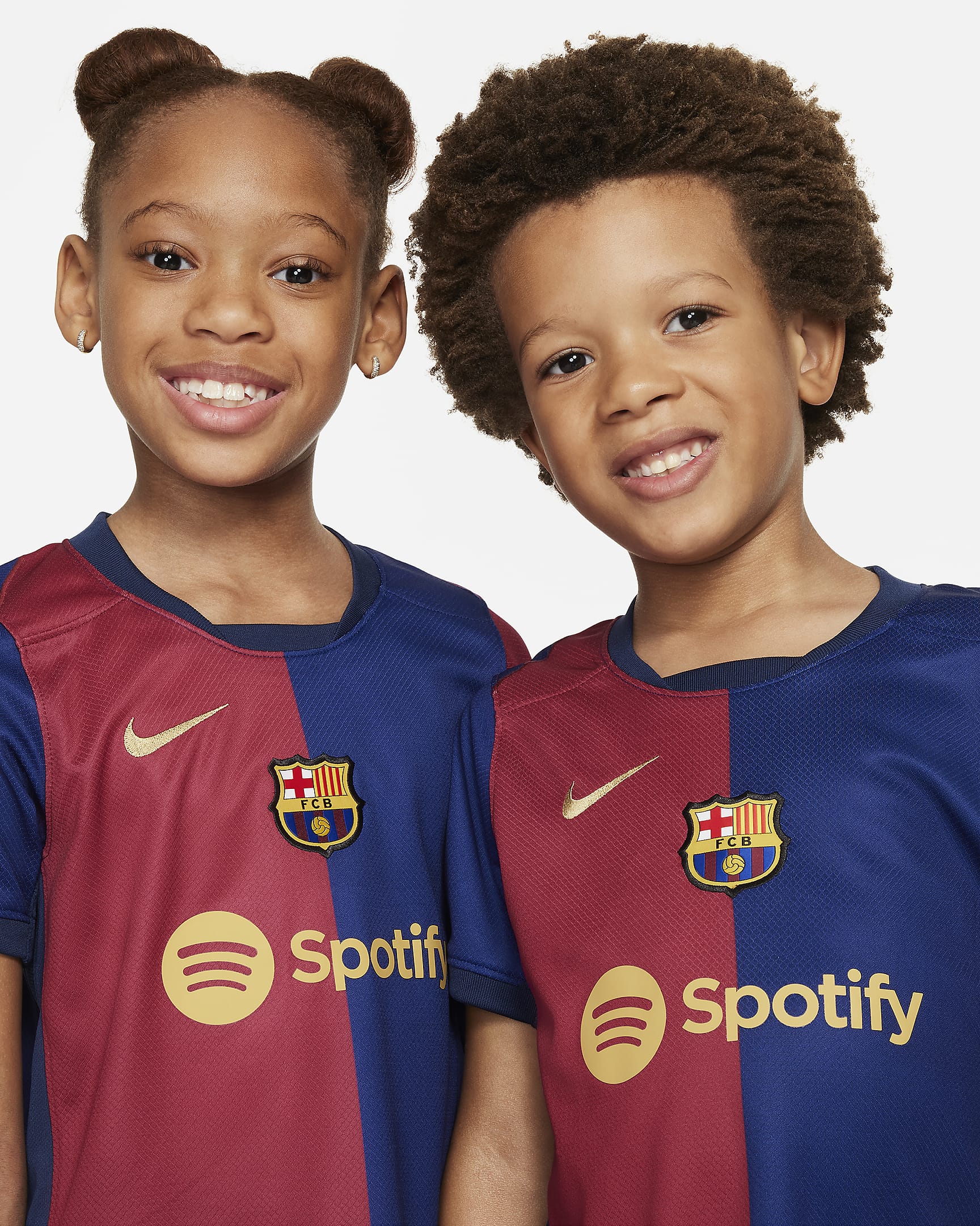 Tredelat fotbollsställ FC Barcelona 2024/25 Stadium (hemmaställ) Nike Replica för barn - Deep Royal Blue/Noble Red/Midnight Navy/Club Gold