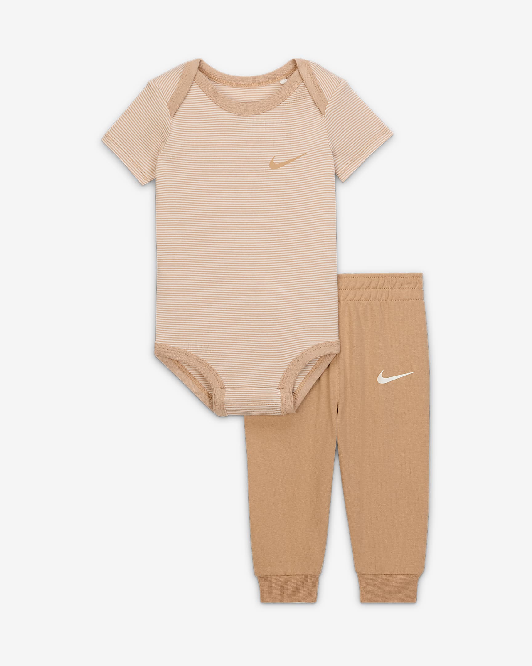 Nike Baby (0-6M) Striped Bodysuit and Joggers Set - Hemp