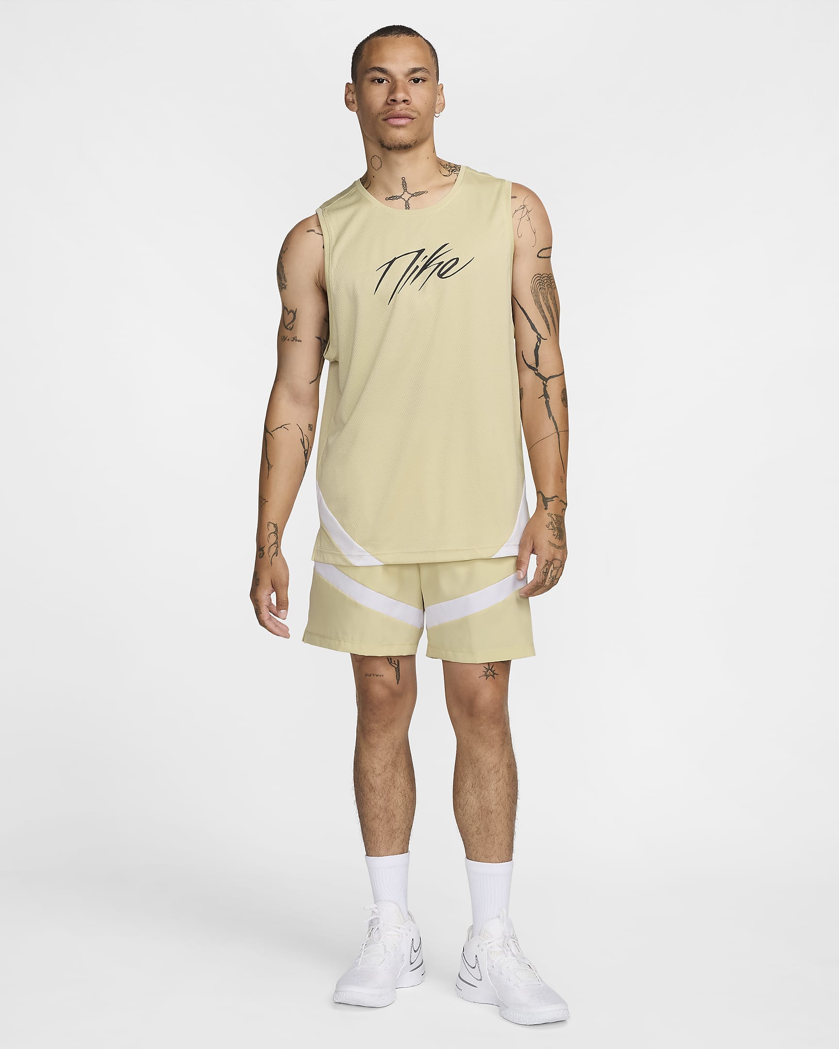 Maillot de basket Dri-FIT Nike Icon pour homme - Team Gold/Blanc/Team Gold/Noir