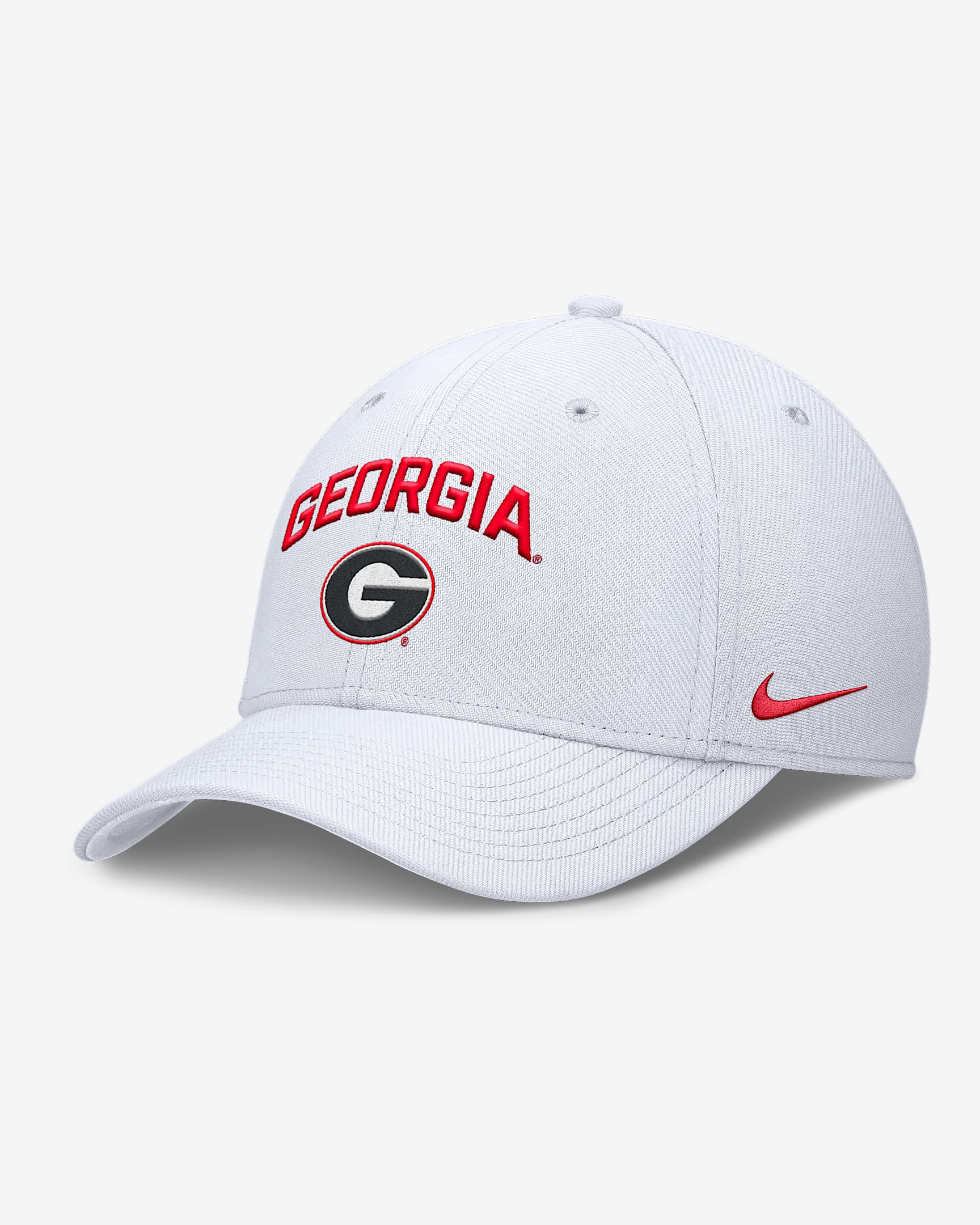 Georgia On-Field Rise Swoosh Men's Nike Dri-FIT College Hat - White