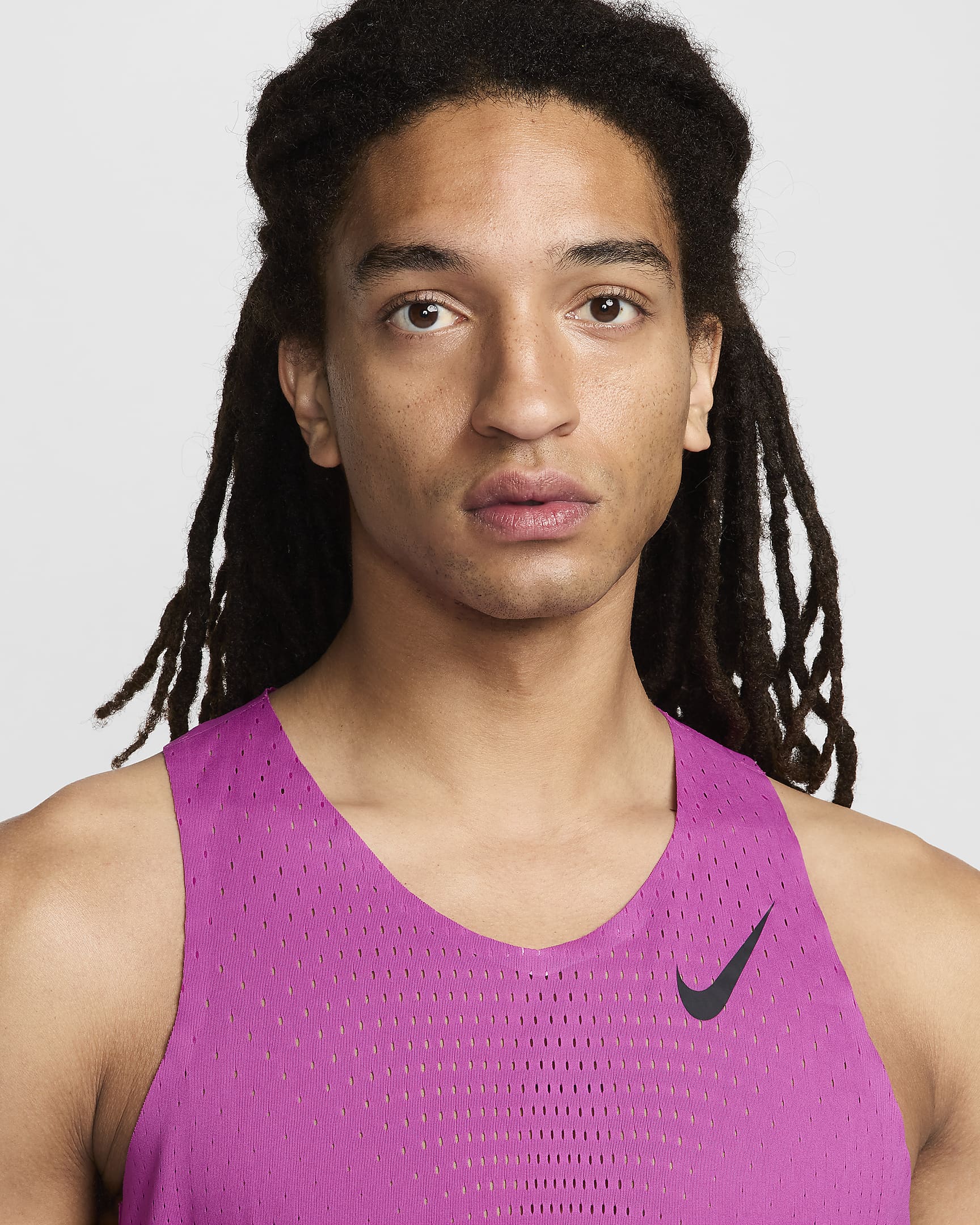 Nike AeroSwift Dri-FIT ADV hardloopsinglet voor heren - Hot Fuchsia/Zwart