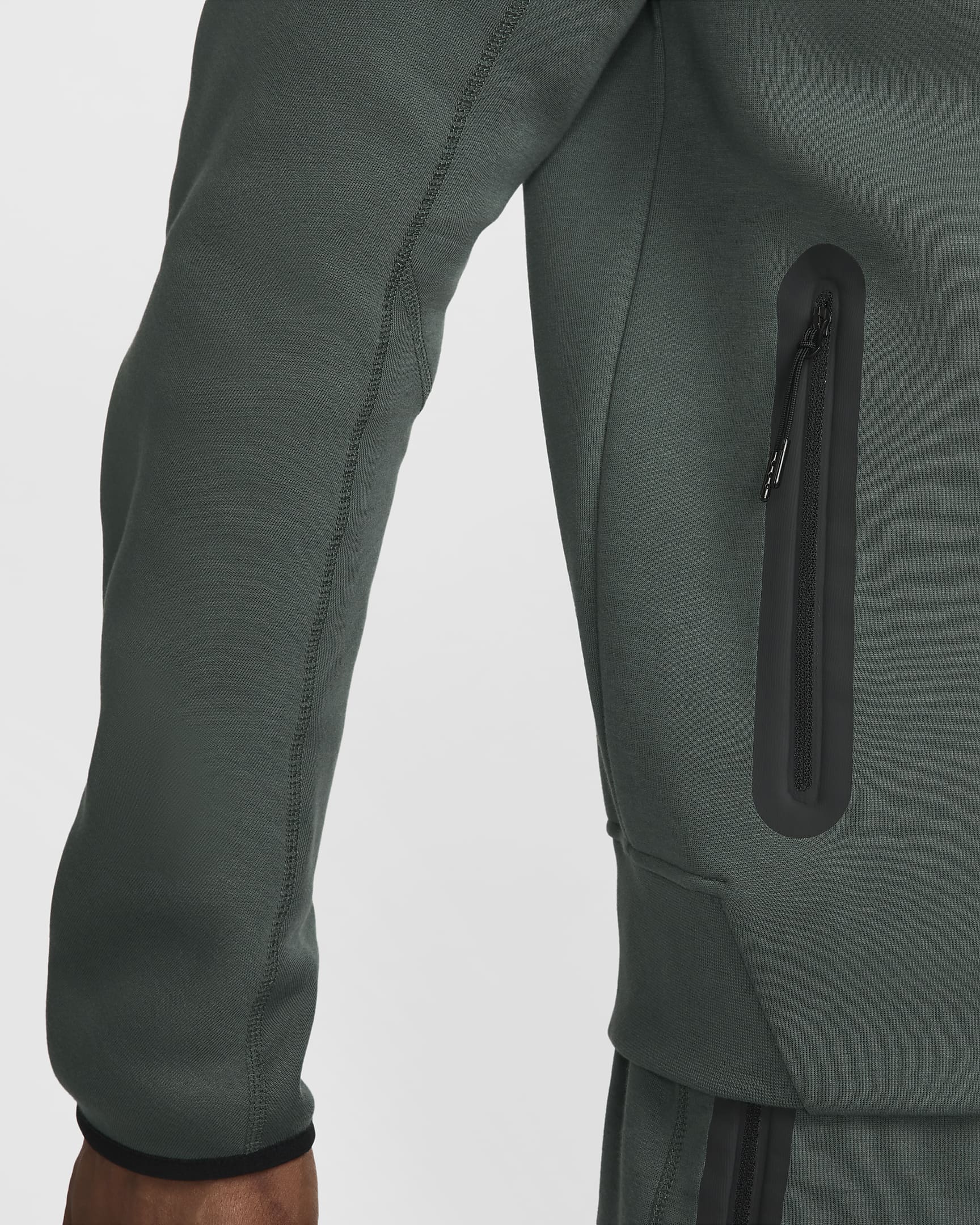 Nike Sportswear Tech Fleece Windrunner Hoodie met rits voor heren - Vintage Green/Zwart