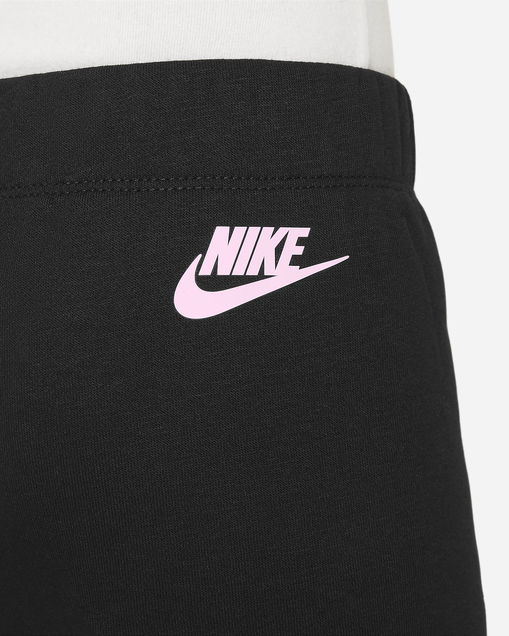 Nike Floral Fleece broek met wijde pijpen voor kleuters - Zwart