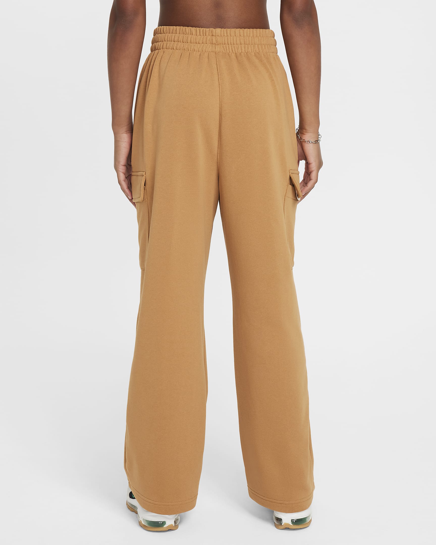 Nike Sportswear Girls' Dri-FIT Oversized Fleece Pants - Flax