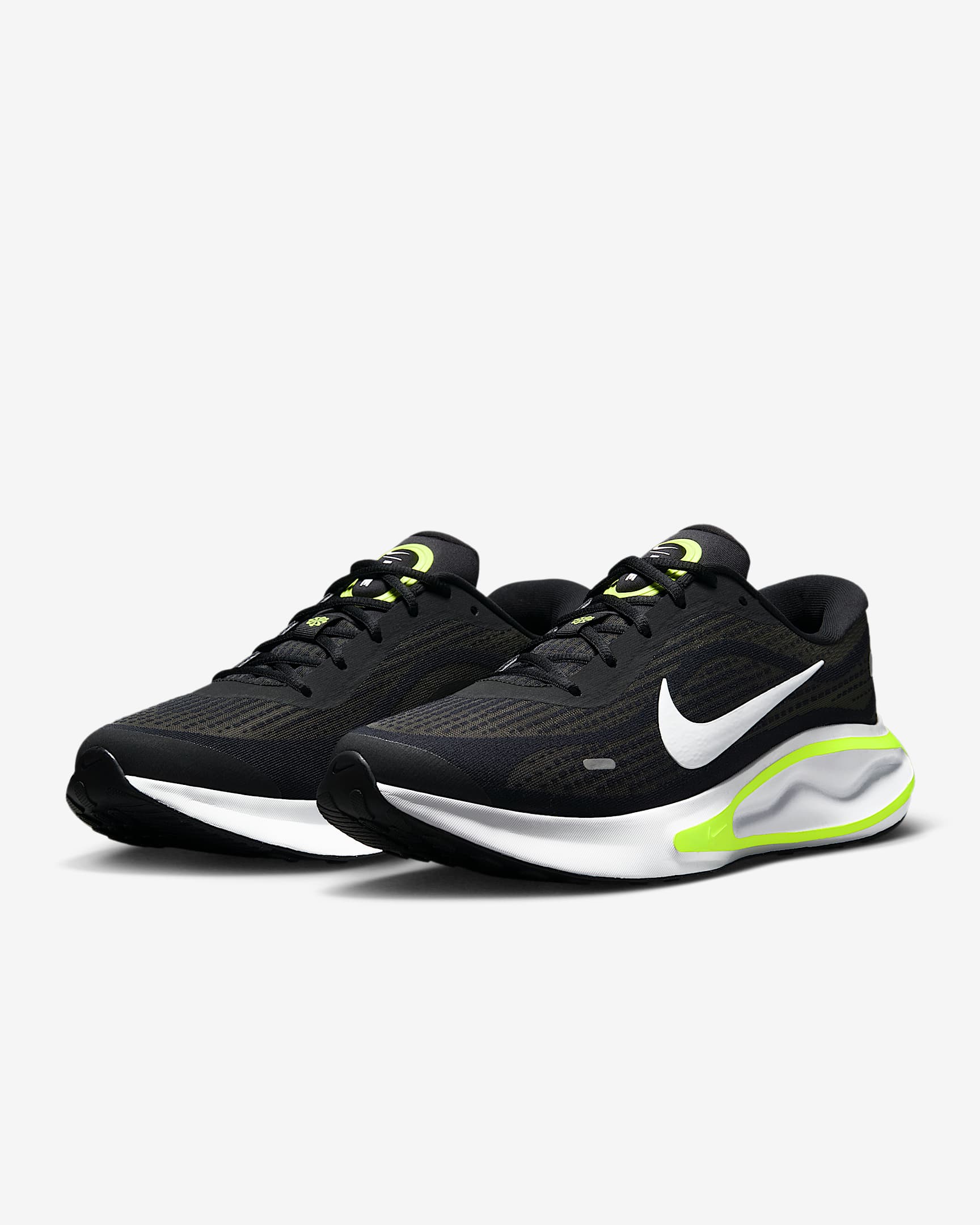 Chaussures de running sur route Nike Journey Run pour homme - Noir/Wolf Grey/Volt/Blanc