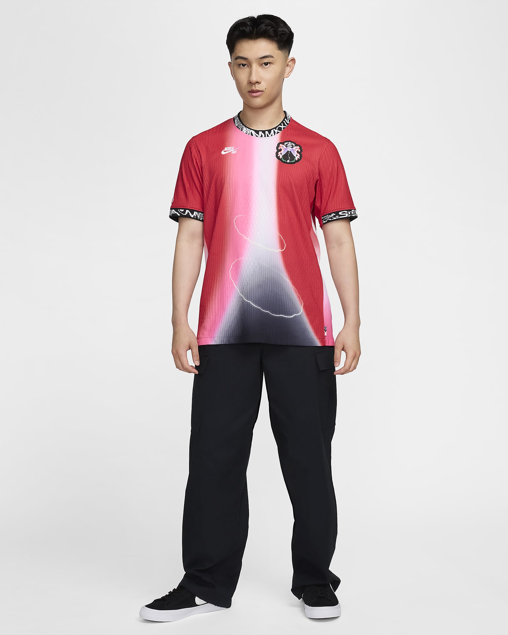 Nike SB Japan Men's Dri-FIT ADV Short-Sleeve Skate Jersey - University Red/Black/White/White