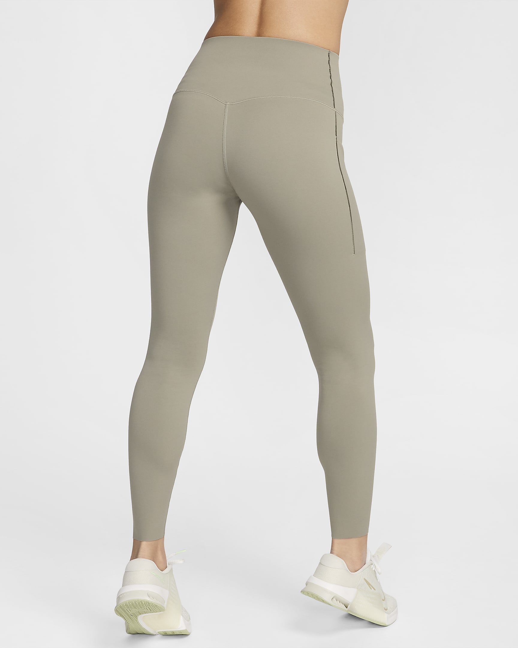 Leggings de 7/8 de tiro alto y sujeción media con bolsillos para mujer Nike Universa - Militar claro/Negro