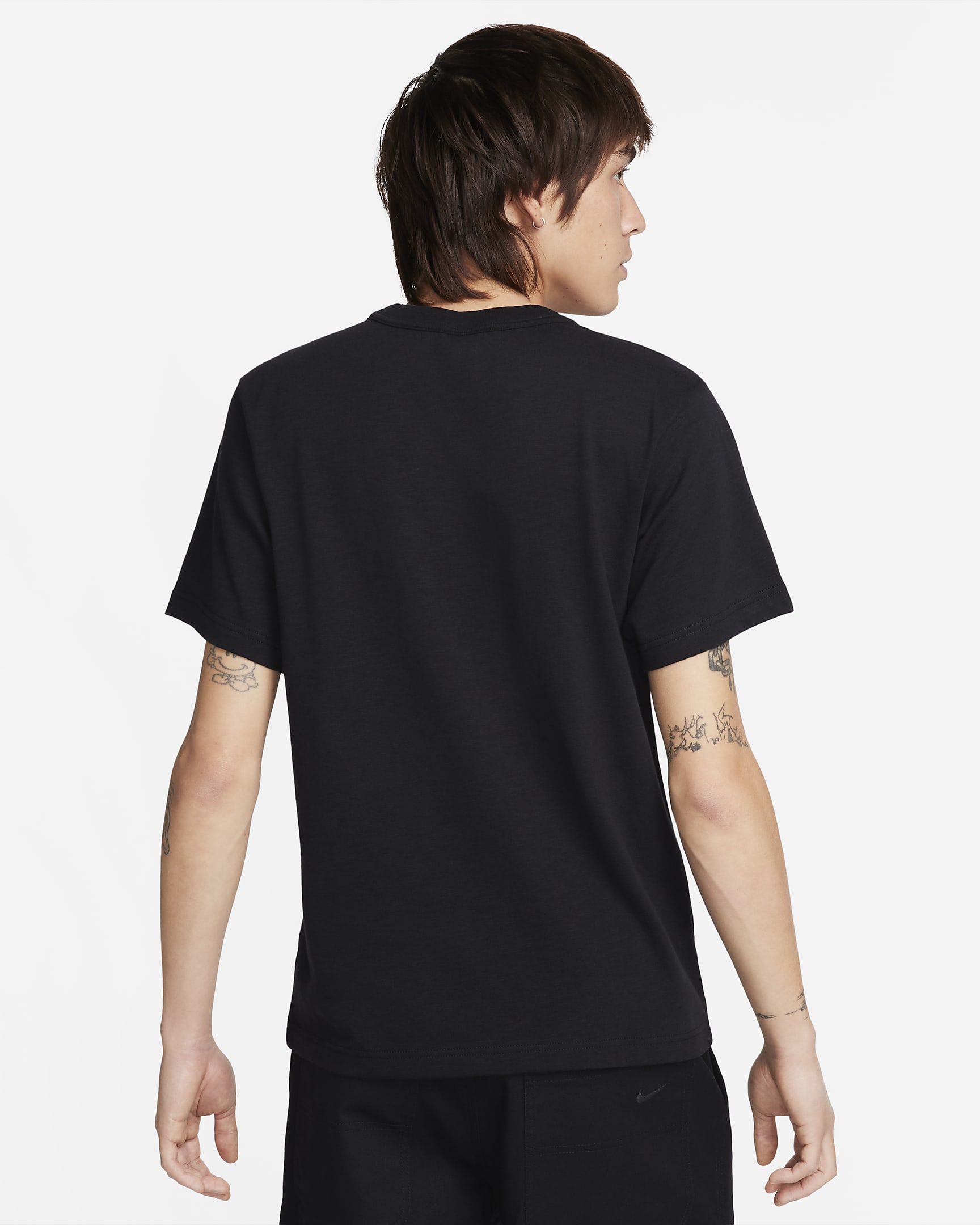 Haut en maille à manches courtes Nike Life pour homme - Noir/Noir