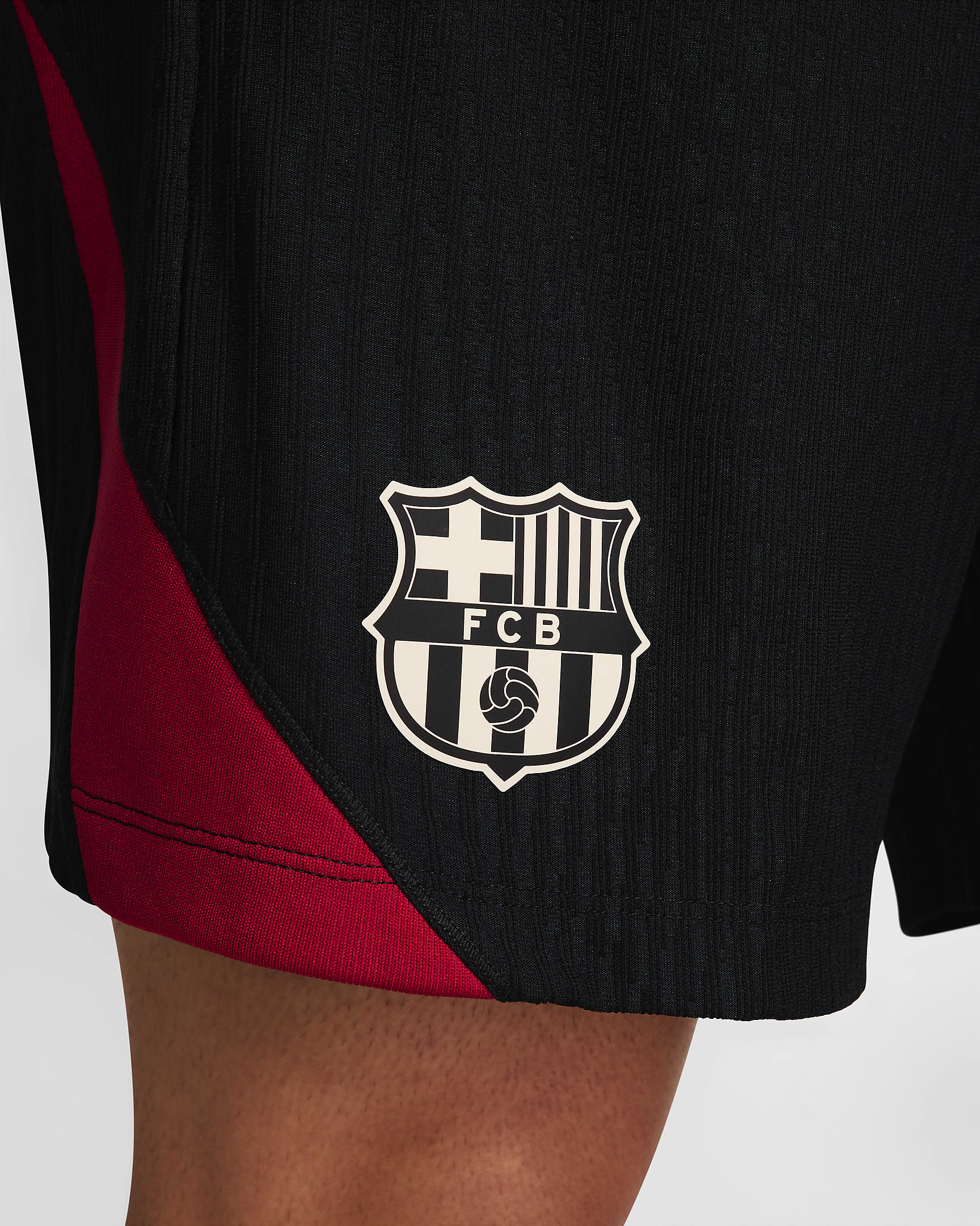 F.C. Barcelona Strike Elite Men's NIke Dri-FIT ADV Football Knit Shorts - Black/Noble Red/Deep Royal Blue/Light Orewood Brown