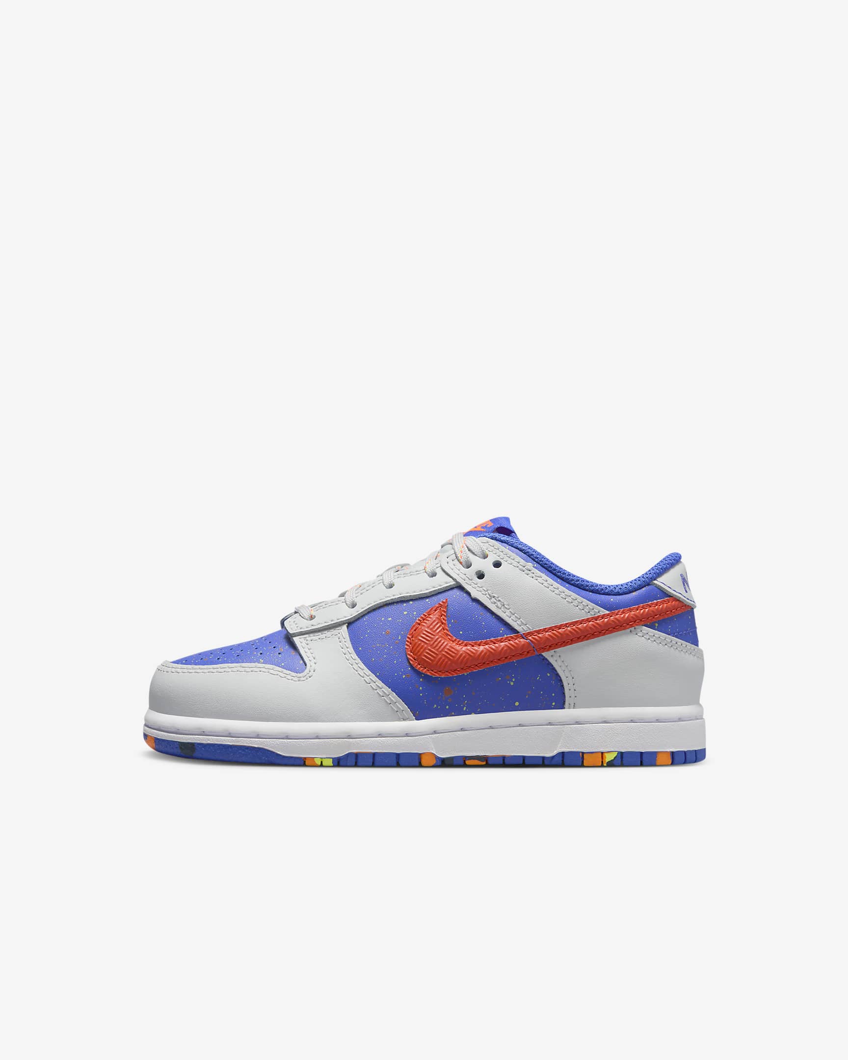 Nike Dunk Low Little Kids' Shoes - Photon Dust/Astronomy Blue/Volt/Total Orange