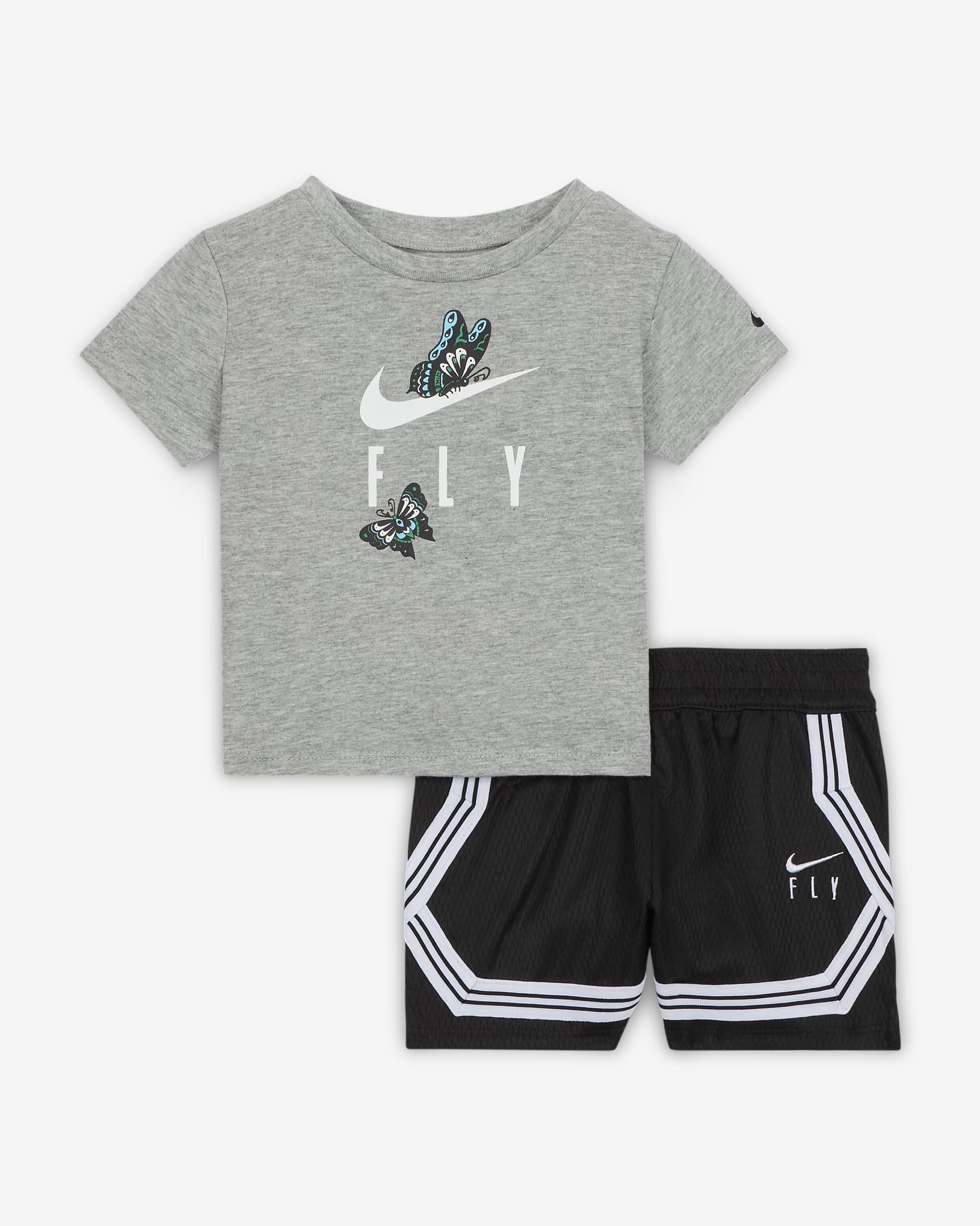 Nike Dry-FIT Fly Crossover Baby (12-24M) 2-Piece T-Shirt Set - Black