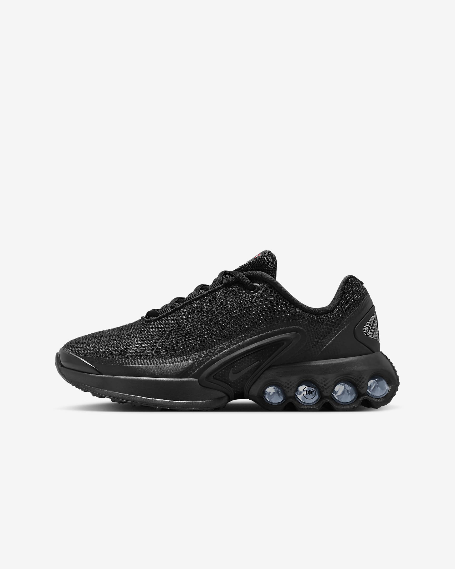 Sapatilhas Nike Air Max DN Júnior - Preto/Preto/Cinzento-escuro metalizado/Preto