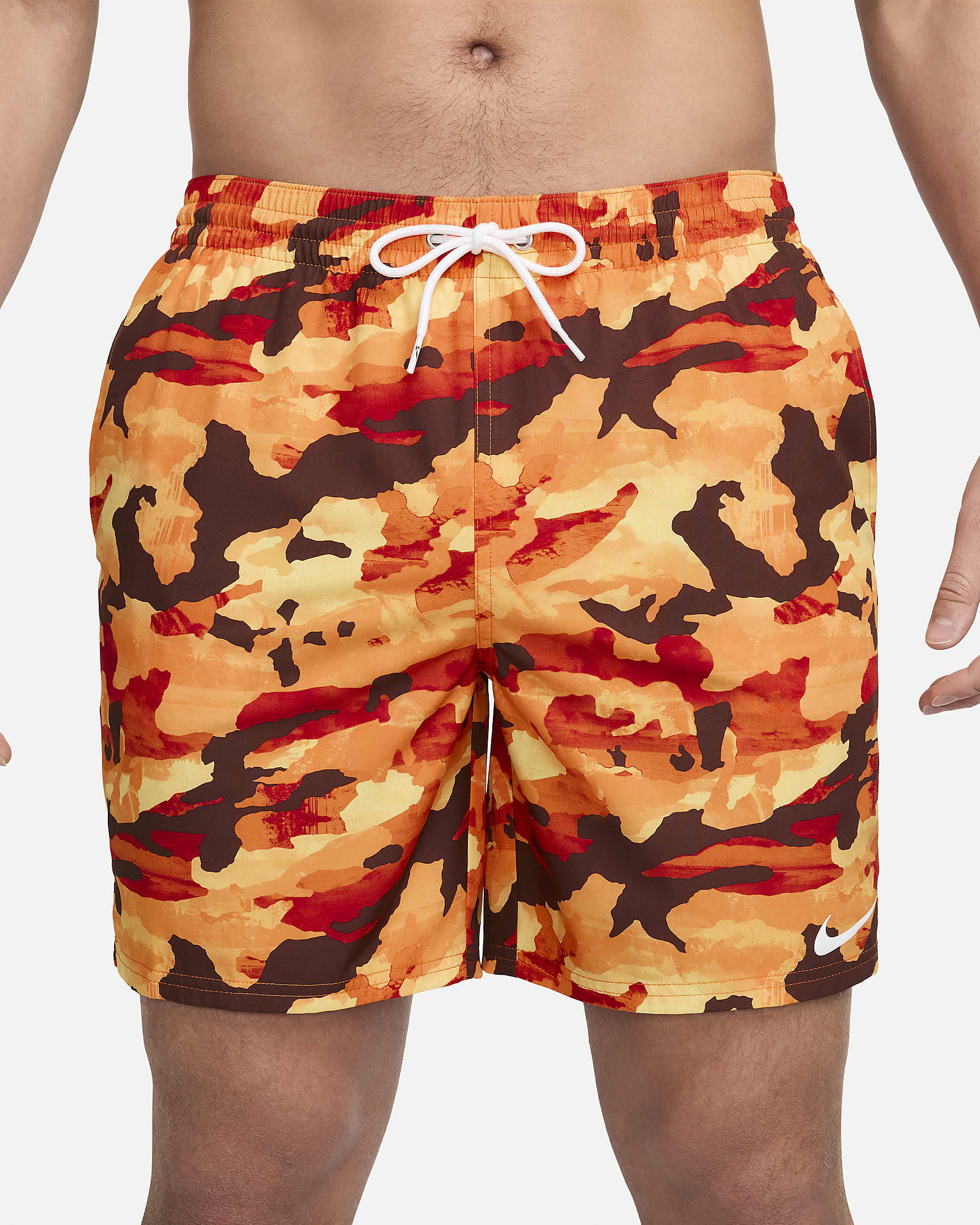 Shorts de voleibol de 18 cm para hombre Natación Nike Classic Camo - Mandarina brillante