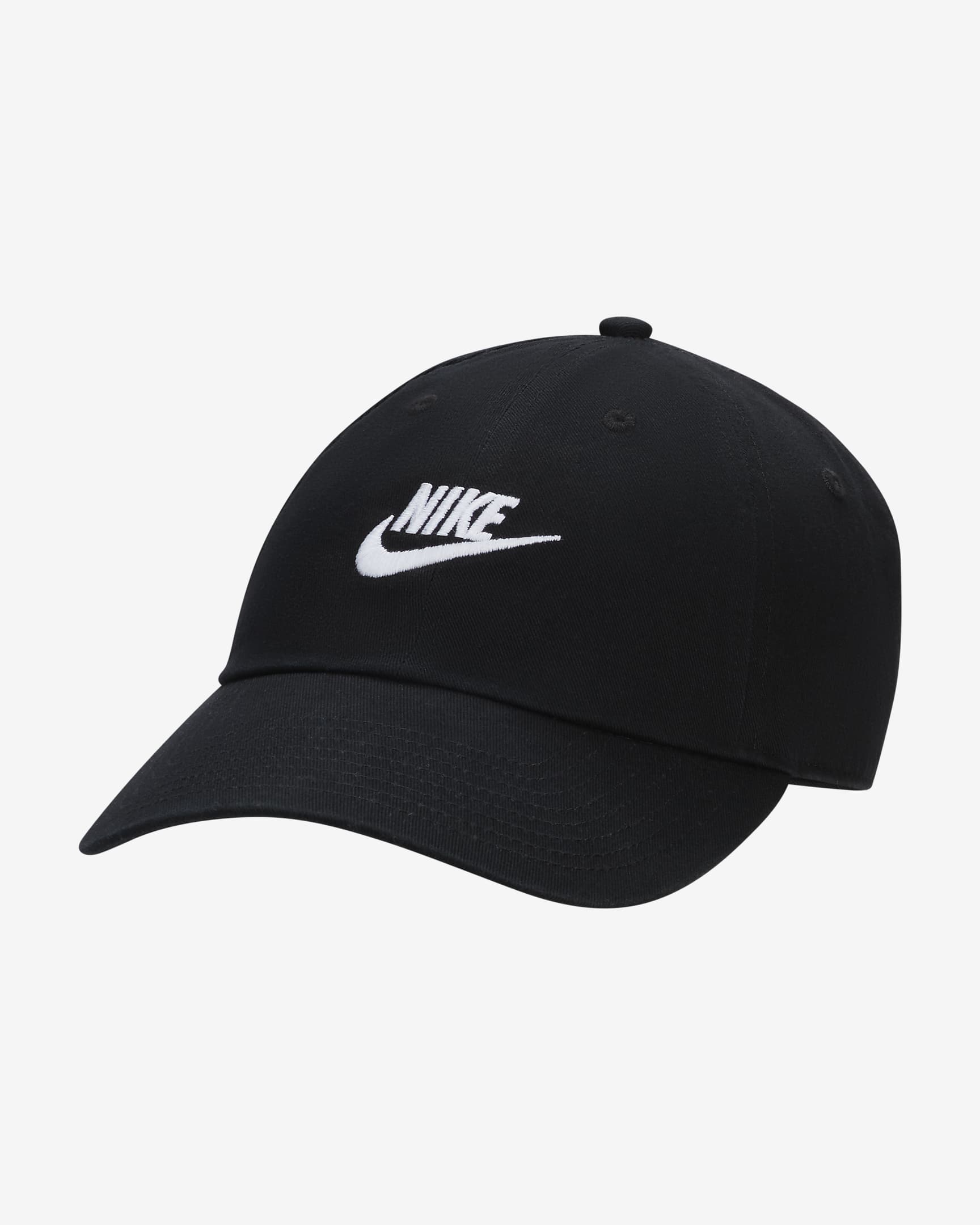 Nike Club Unstructured Futura Wash Cap - Black/White