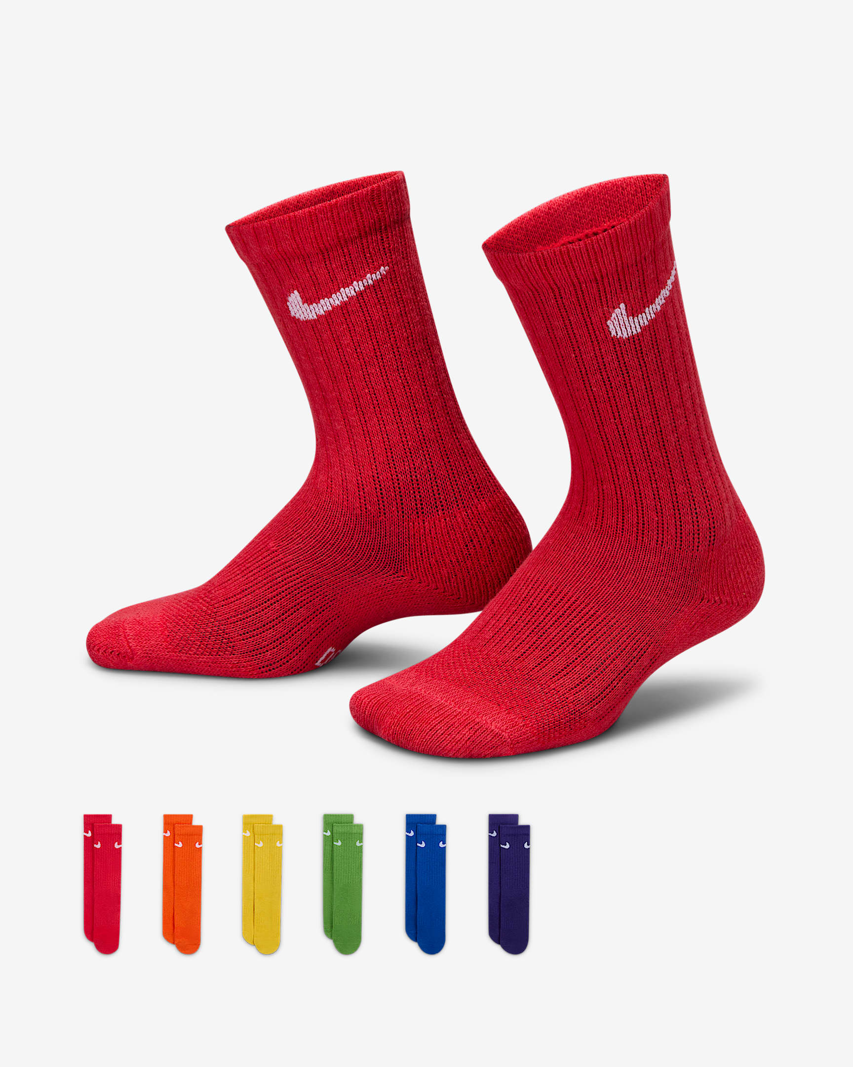 Chaussettes mi-mollet Nike Dri-FIT Performance Basics pour enfant (6 paires) - Multicolore
