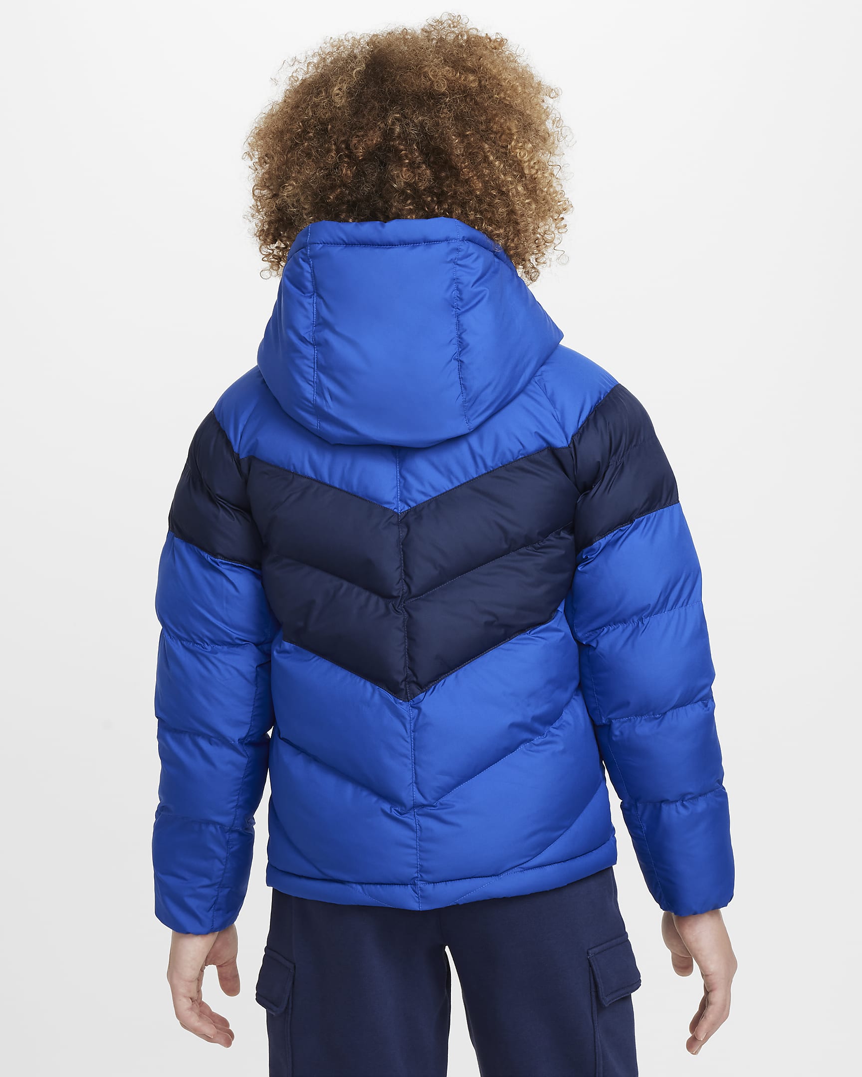 Nike Sportswear Older Kids' Synthetic Fill Hooded Jacket - Game Royal/Midnight Navy/White