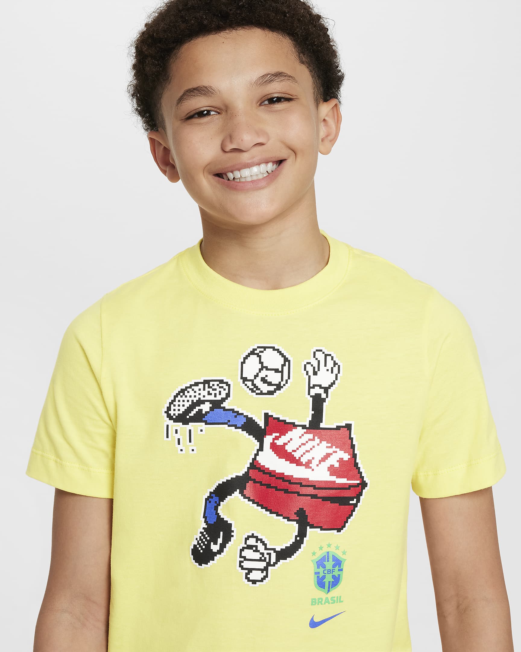 Brazil Big Kids' Nike Soccer T-Shirt - Dynamic Yellow