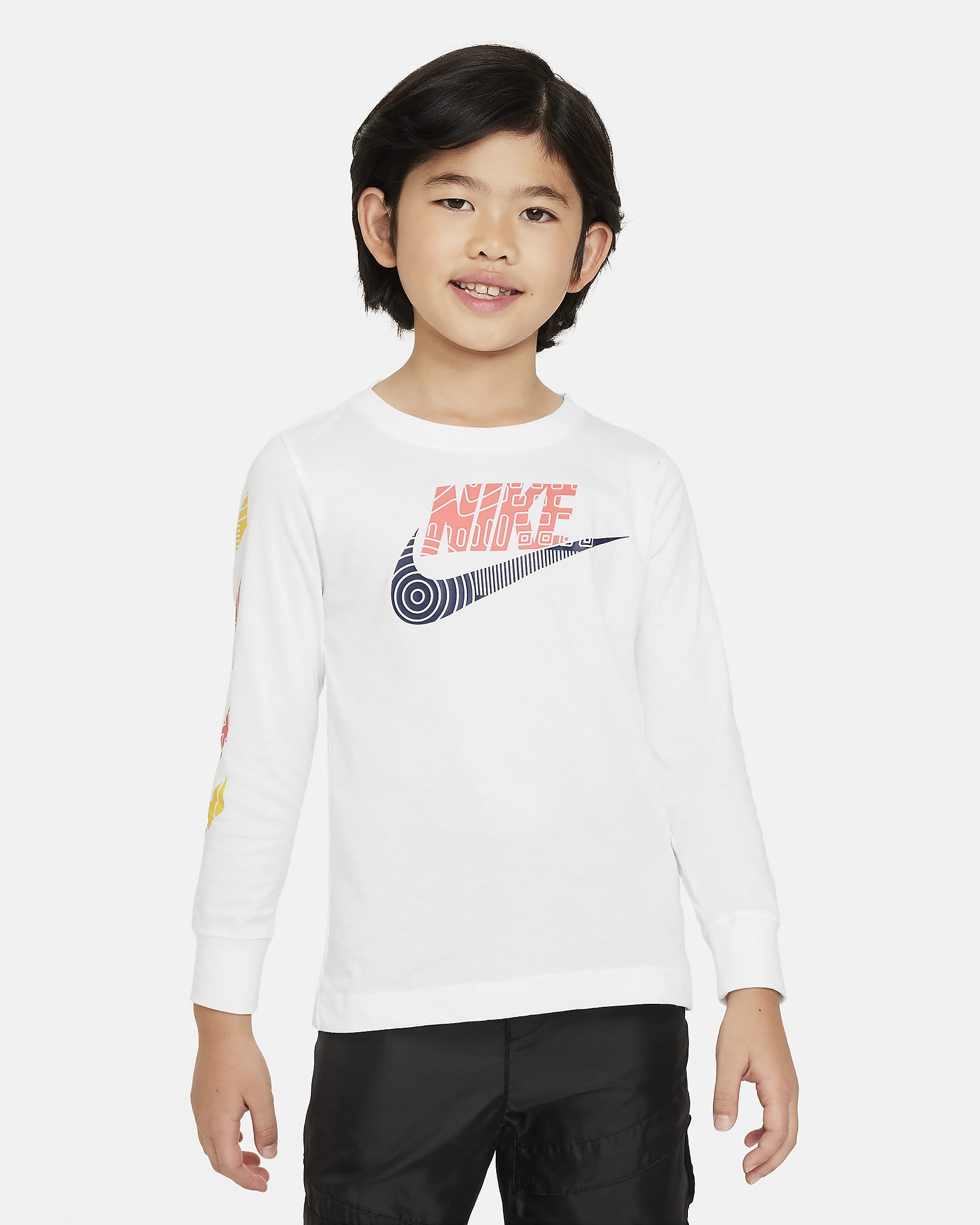 Nike Futura Hazard Tread Long Sleeve Tee Little Kids T-Shirt - White