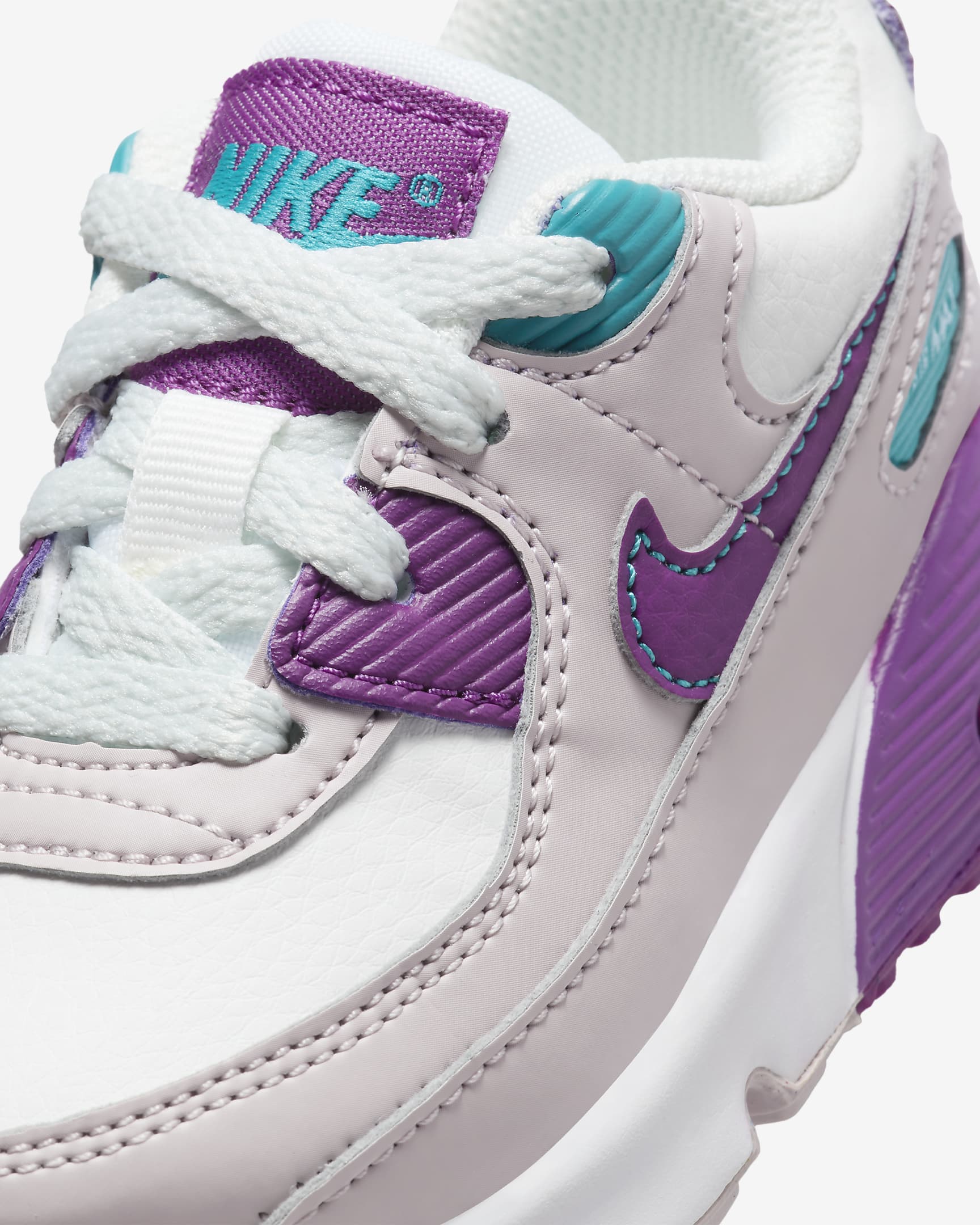 Nike Air Max 90 LTR Baby/Toddler Shoes - Summit White/Platinum Violet/Aquamarine/Viotech