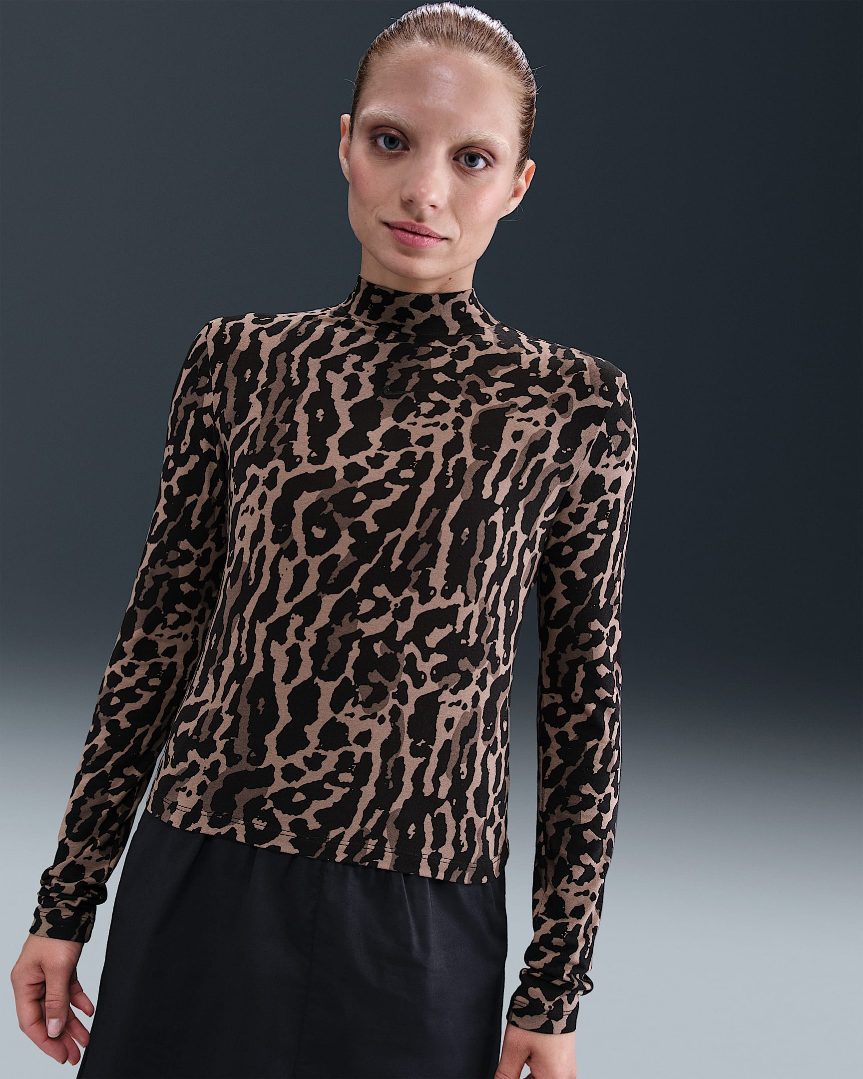 T-shirt slim à manches longues Nike Sportswear Chill Knit pour femme - Noir