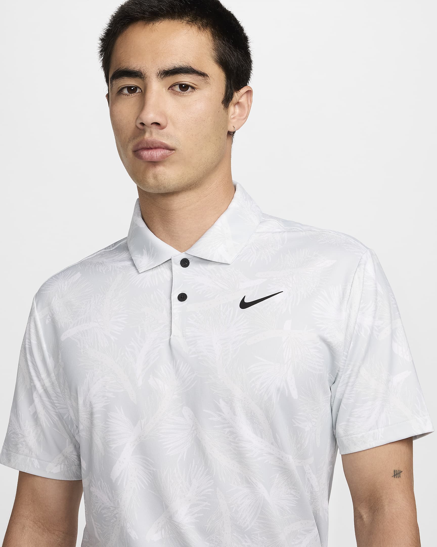 Nike Tour 男款 Dri-FIT 高爾夫球衫 - Summit White/黑色