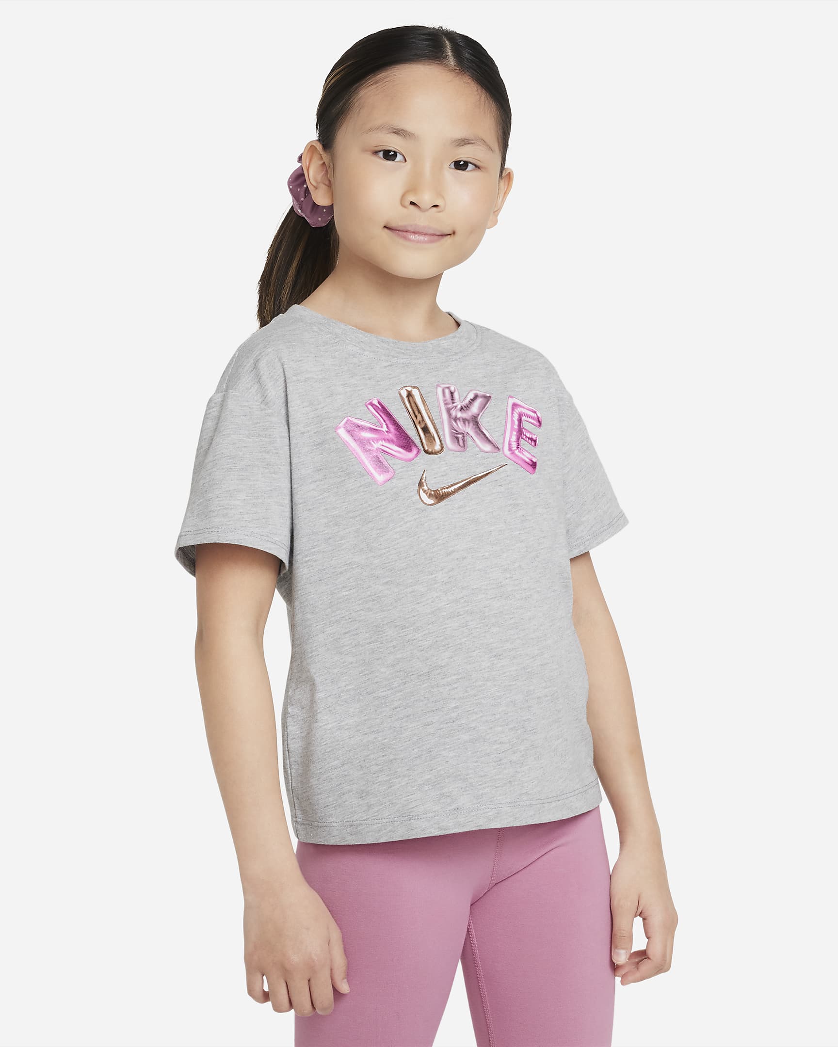 Nike Swoosh Party Tee Little Kids' T-Shirt and Scrunchie. Nike.com