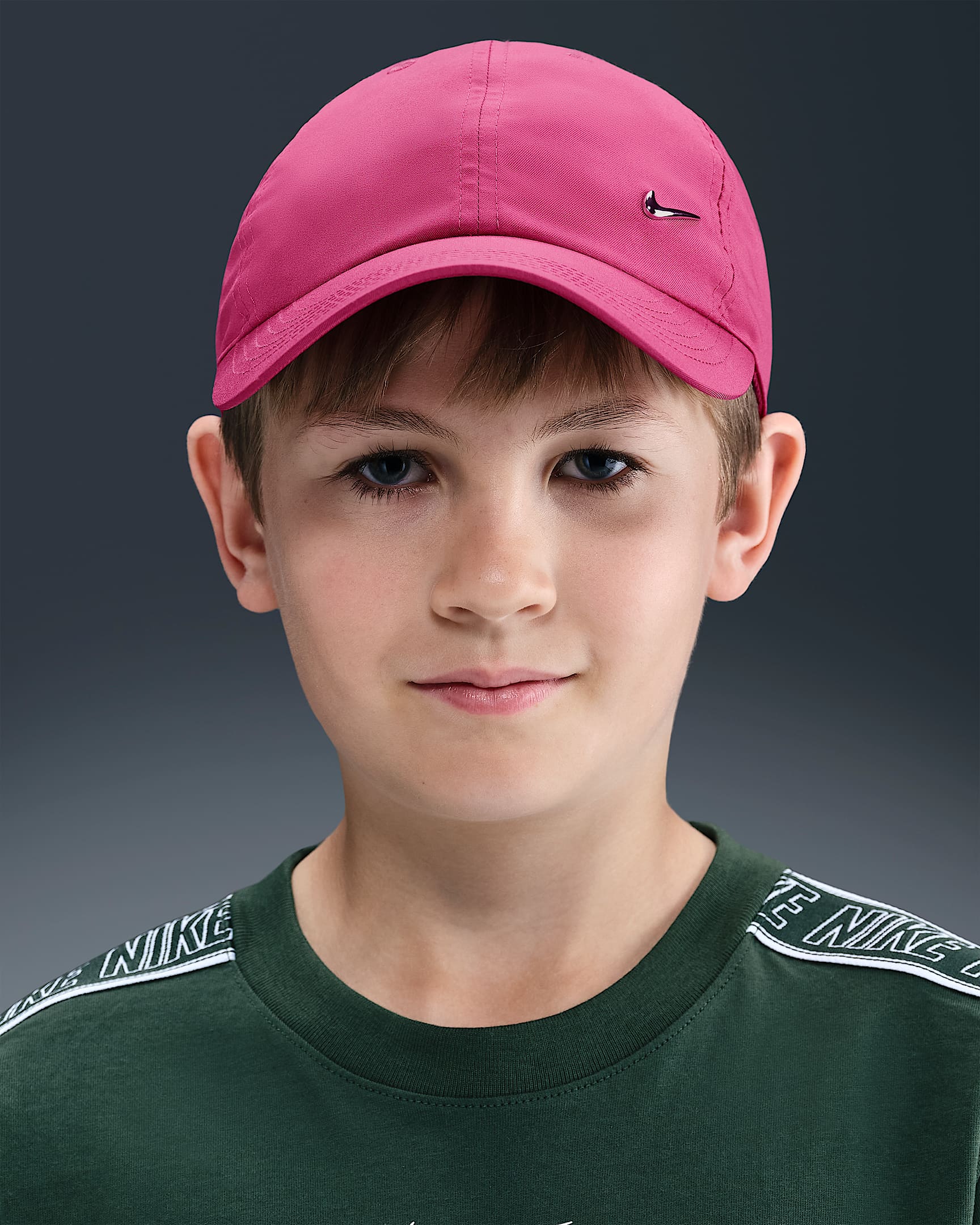 Casquette avec Swoosh métallique sans structure Nike Dri-FIT Club pour enfant - Sweet Beet/Metallic Silver