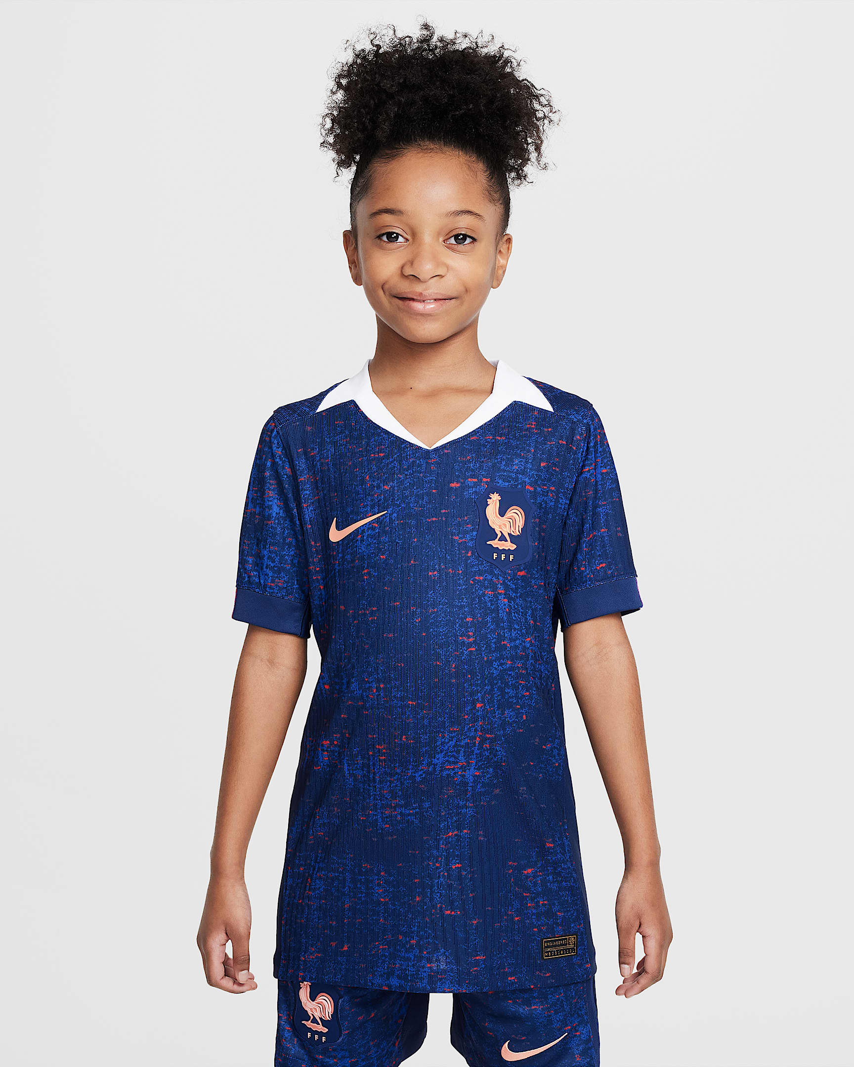 Autentyczna koszulka piłkarska dla dużych dzieci Nike Dri-FIT ADV FFF Match 2025 (drużyna kobiet) (wersja domowa) - Blue Void/Light Madder Root