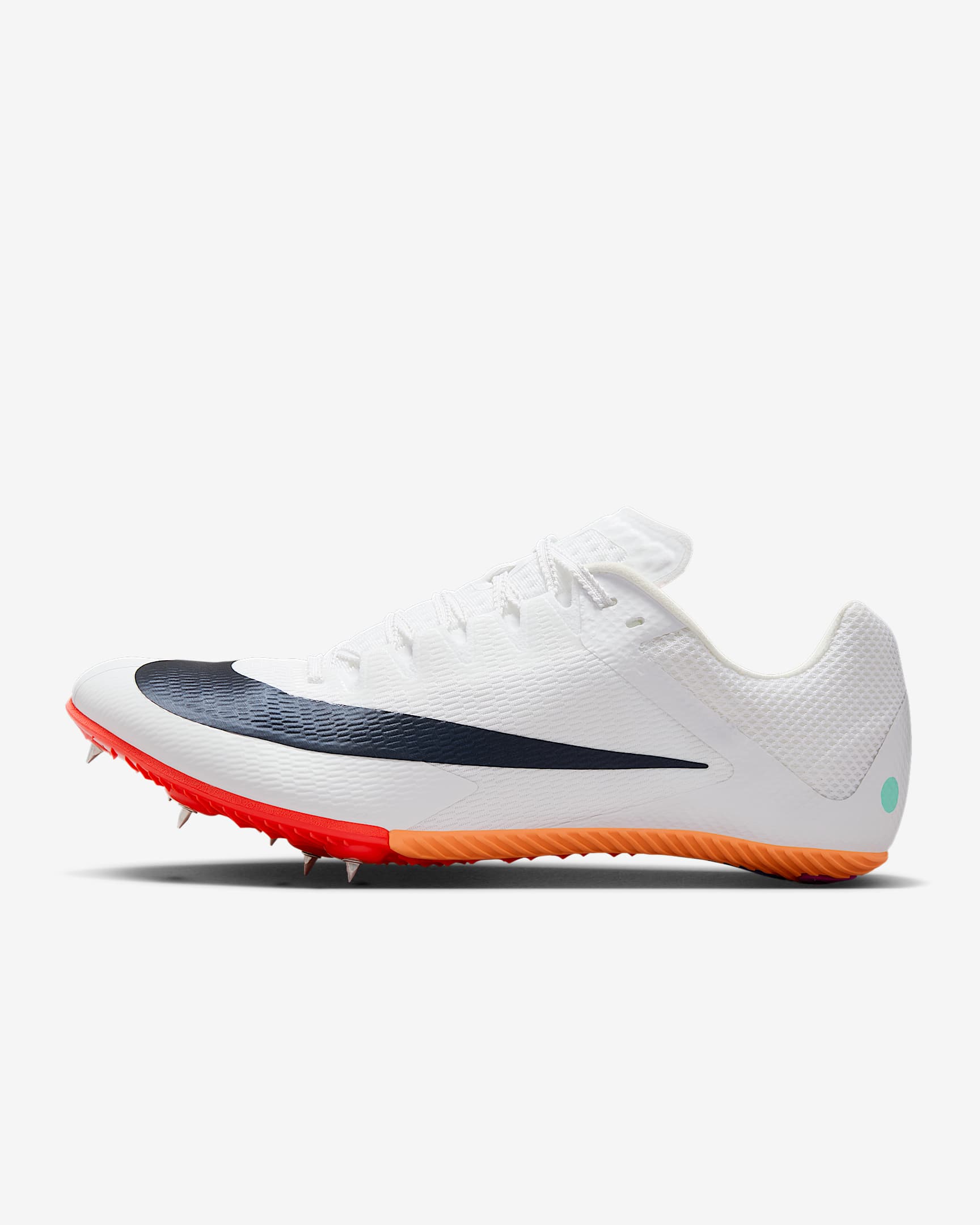 Nike Zoom Rival Sprint Athletics Sprinting Spikes - White/Bright Crimson/Hyper Turquoise/Obsidian
