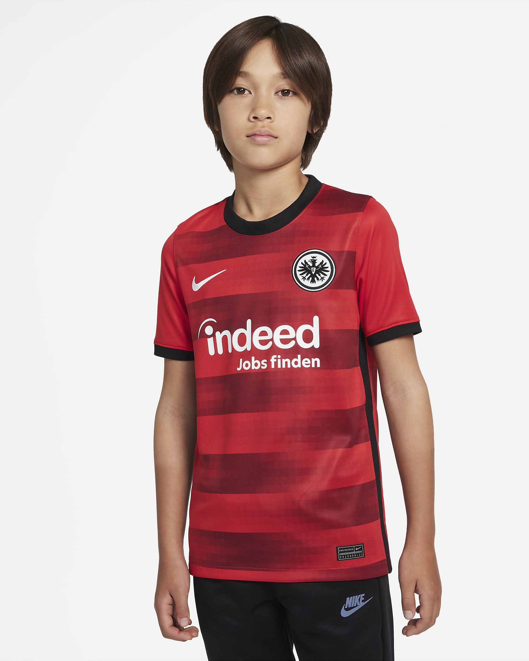 Eintracht Frankfurt 2021/22 Stadium Away Older Kids' Football Shirt - University Red/White