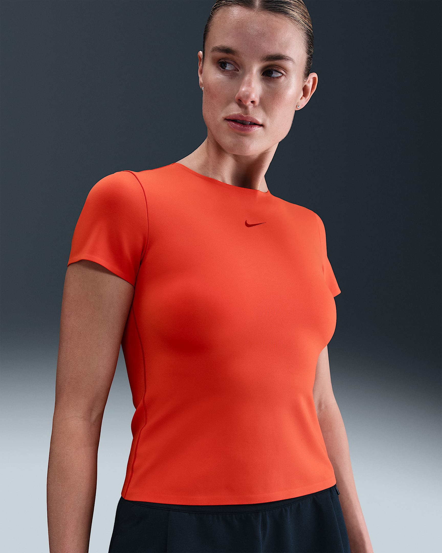 Haut à manches courtes Nike Form pour femme - Picante Red/Mystic Red