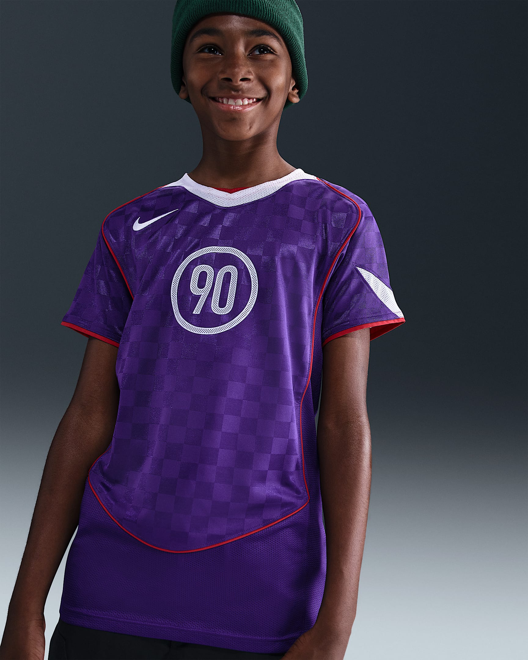 Fotbalový dres Nike Total 90 Dri-FIT pro větší děti - Court Purple/Bílá/Gym Red/Bílá