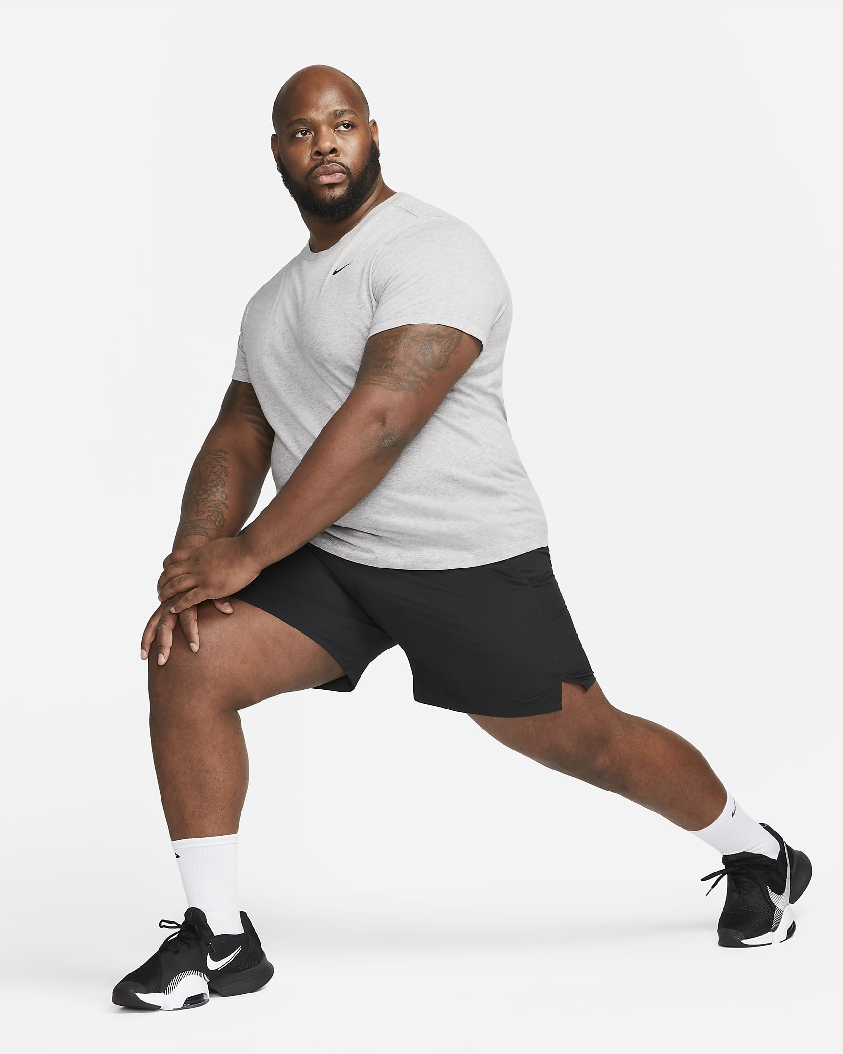 T-shirt de fitness Nike Dri-FIT pour homme - Dark Grey Heather/Noir