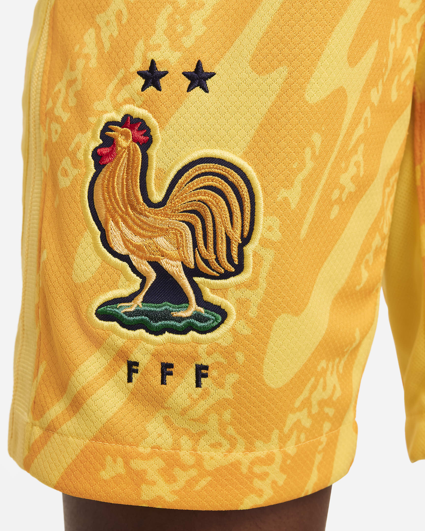 FFF 2024 Stadium (bortedrakt) Nike Dri-FIT Replica fotballshorts til store barn - Tour Yellow/University Gold/Svart