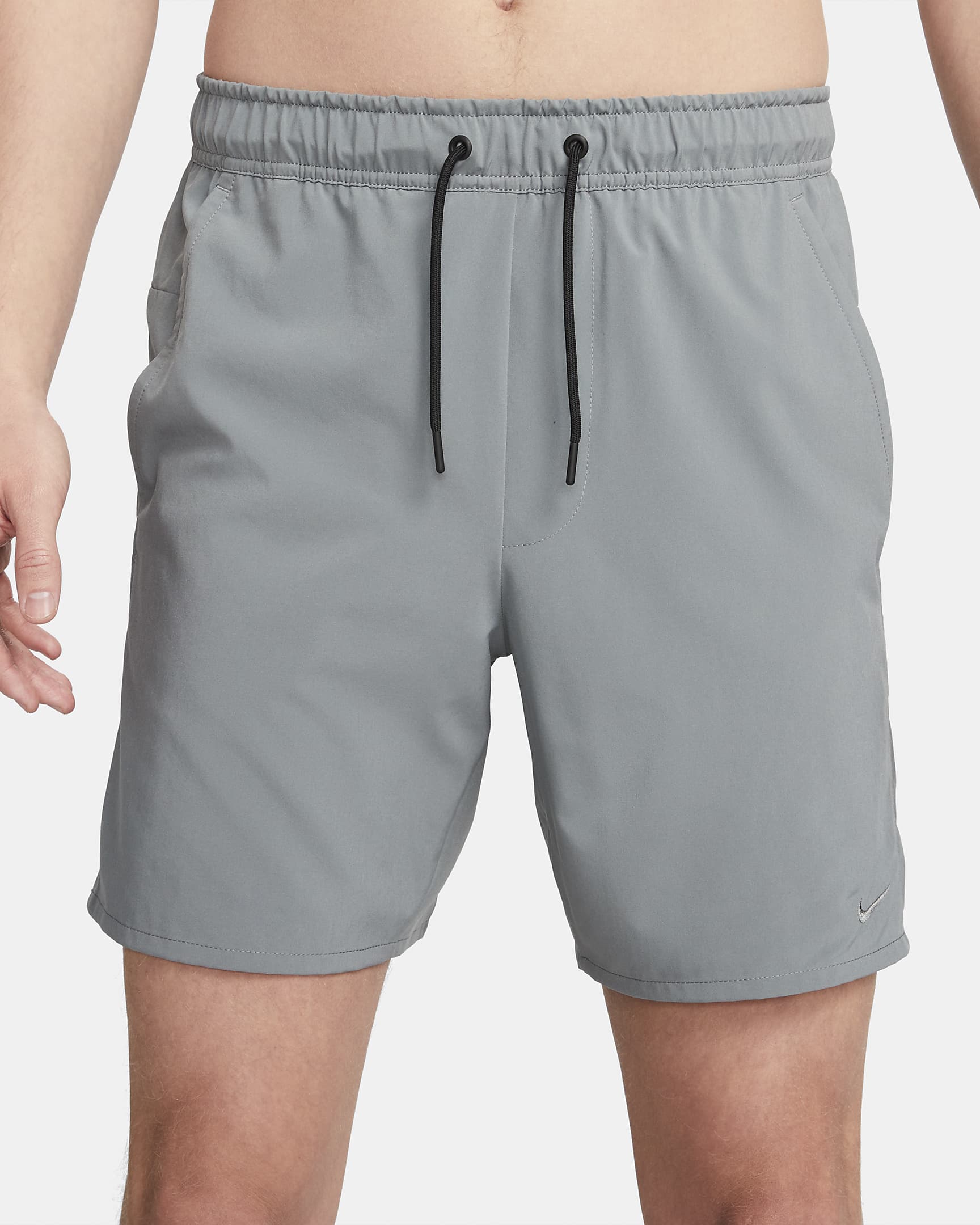 Nike Unlimited multifunctionele niet-gevoerde herenshorts met Dri-FIT (18 cm) - Smoke Grey/Zwart/Smoke Grey