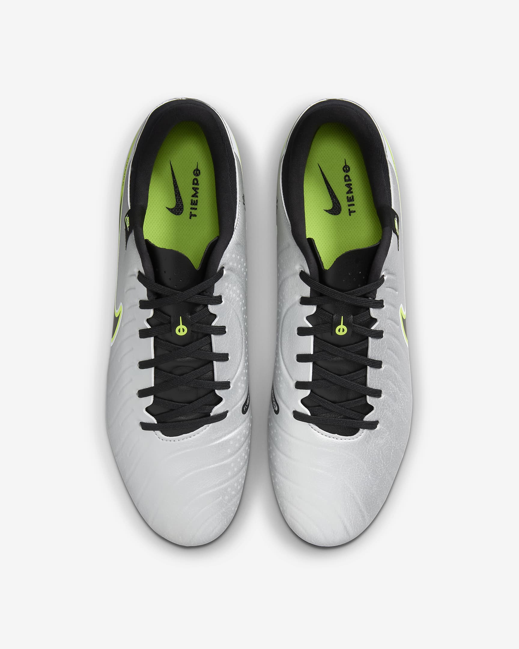 Nike Tiempo Legend 10 Academy Soft-Ground Low-Top Football Boot - Metallic Silver/Volt/Black