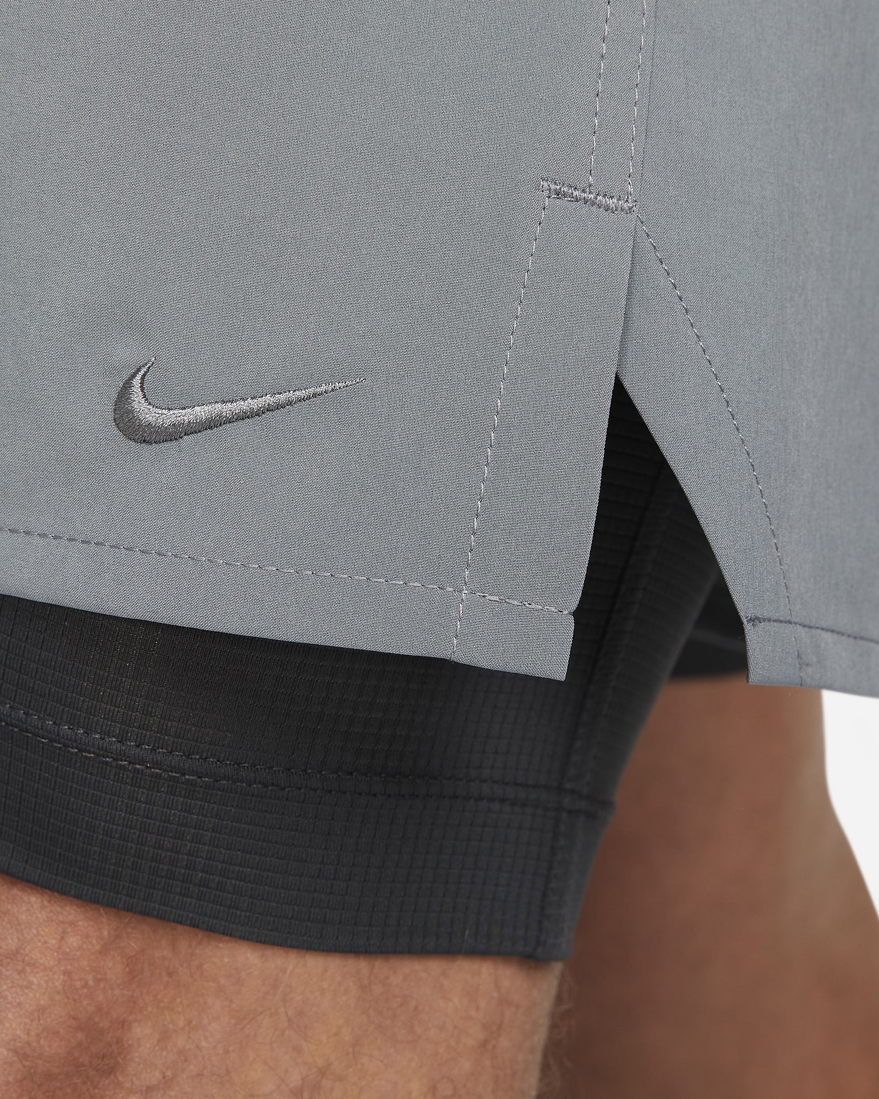 Nike Unlimited Men's Dri-FIT 18cm (approx.) 2-in-1 Versatile Shorts - Smoke Grey/Dark Smoke Grey/Black/Smoke Grey