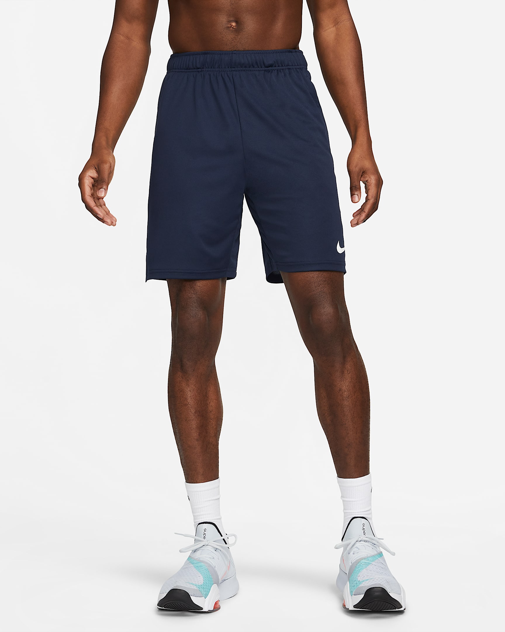 Shorts de tejido Knit de entrenamiento para hombre Nike Dri-FIT Epic - Obsidiana/Blanco