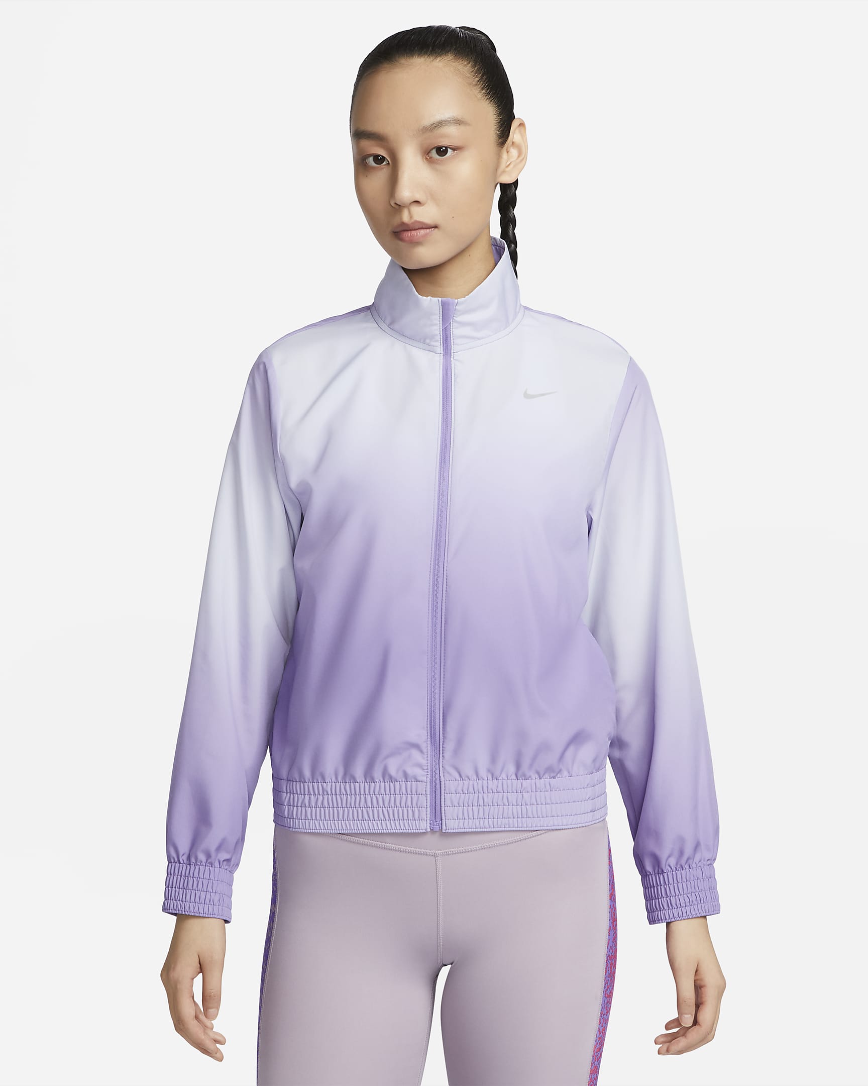 ナイキ Dri-FIT スウッシュ ラン ウィメンズ プリント ランニングジャケット - スペースパープル