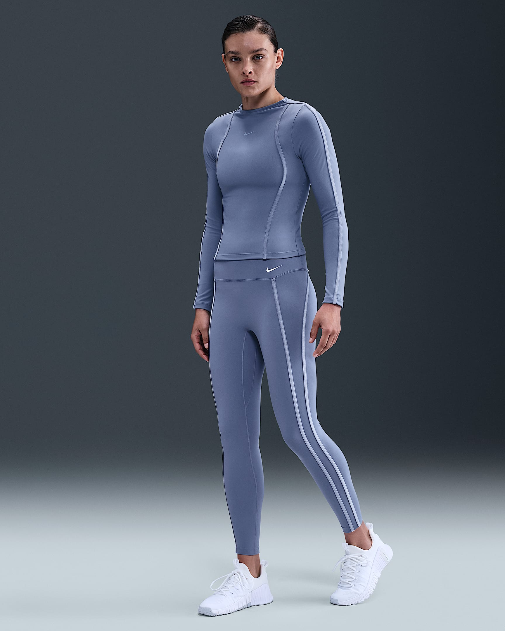 Leggings a 7/8 a vita alta Nike One – Donna - World Indigo/Bianco
