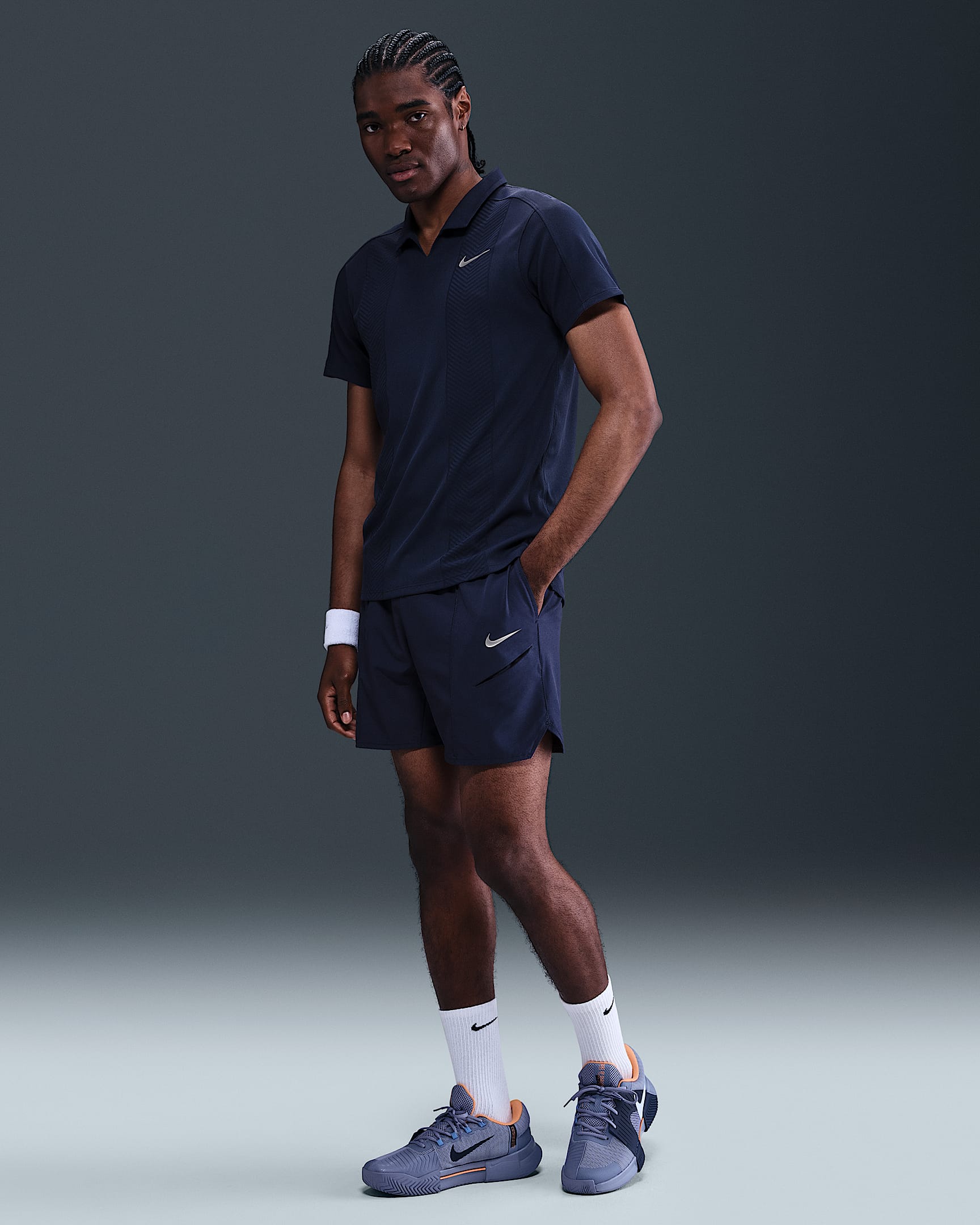 NikeCourt Slam Men's Dri-FIT 6" Tennis Shorts - Midnight Navy