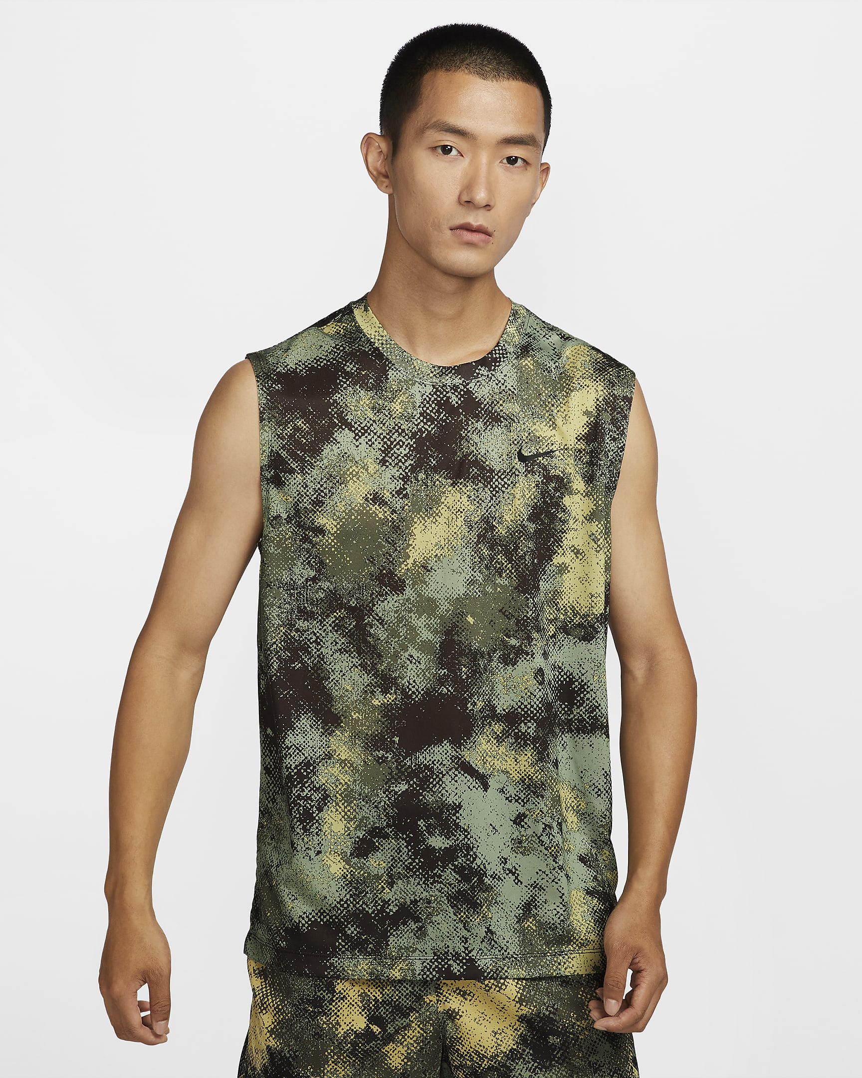 Nike 男款 Dri-FIT 無袖健身 T 恤 - Oil Green