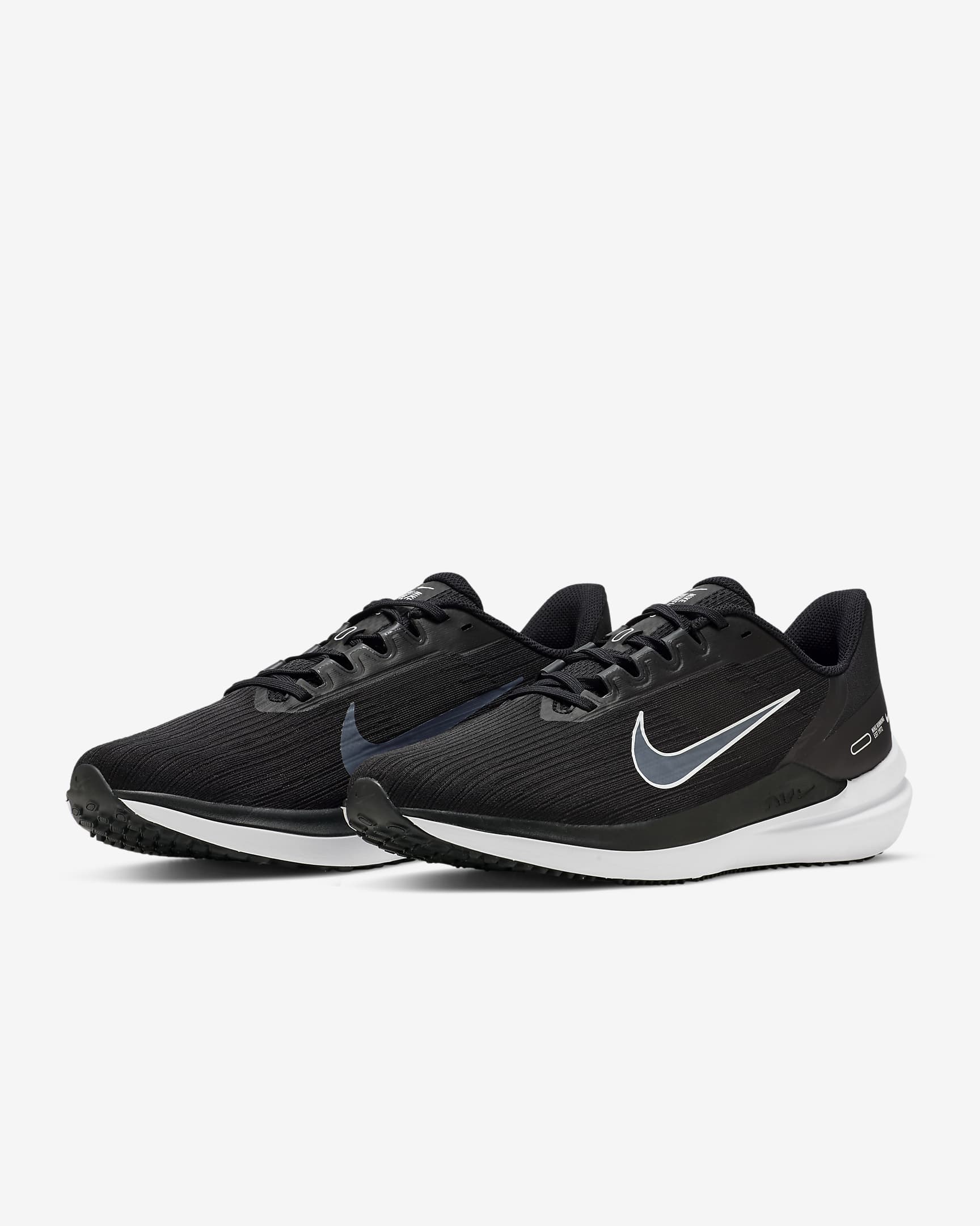 Nike Winflo 9 Men's Road Running Shoes - Black/Dark Smoke Grey/White