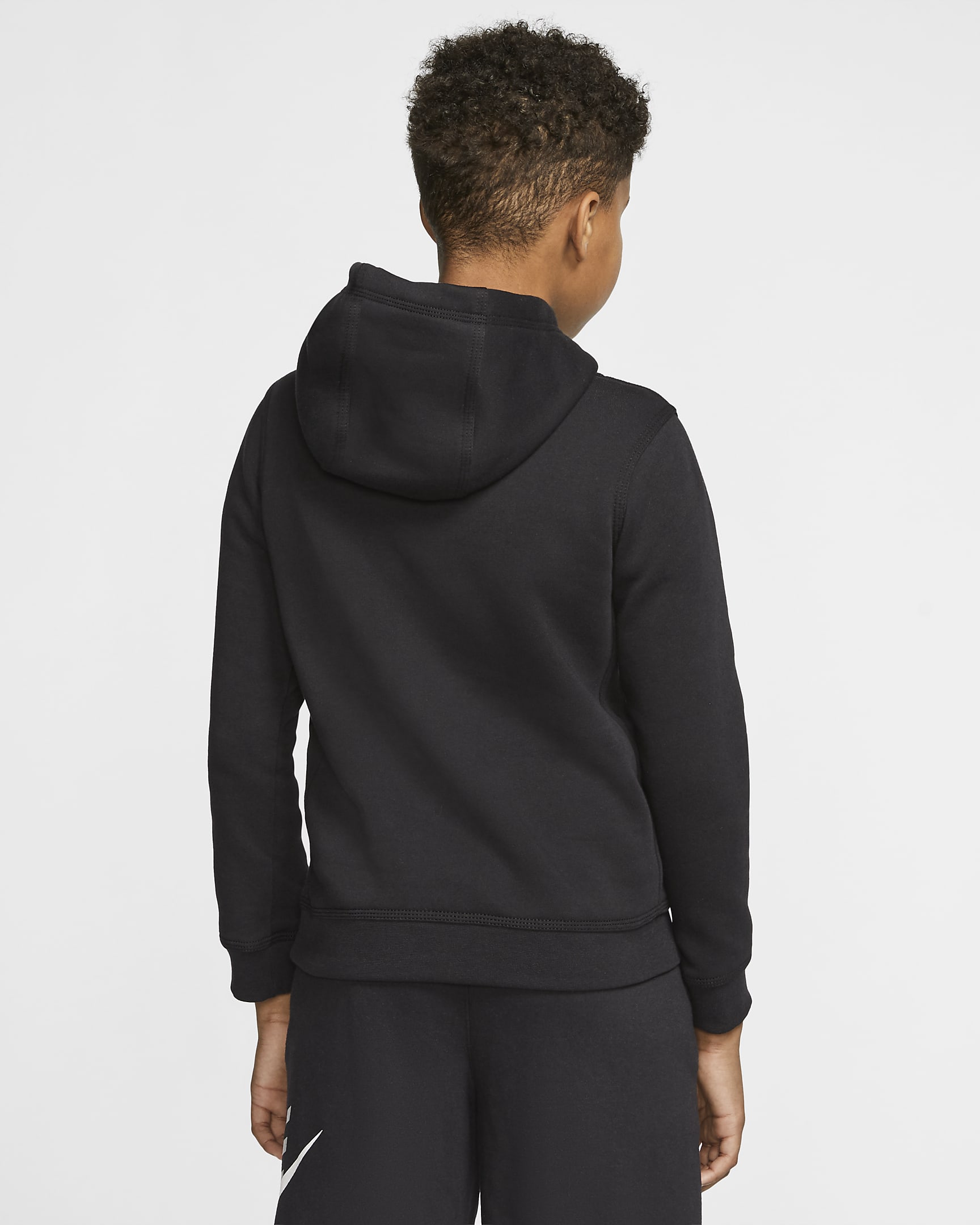 Nike Sportswear Club Fleece Big Kids’ Pullover Hoodie - Black/Light Smoke Grey